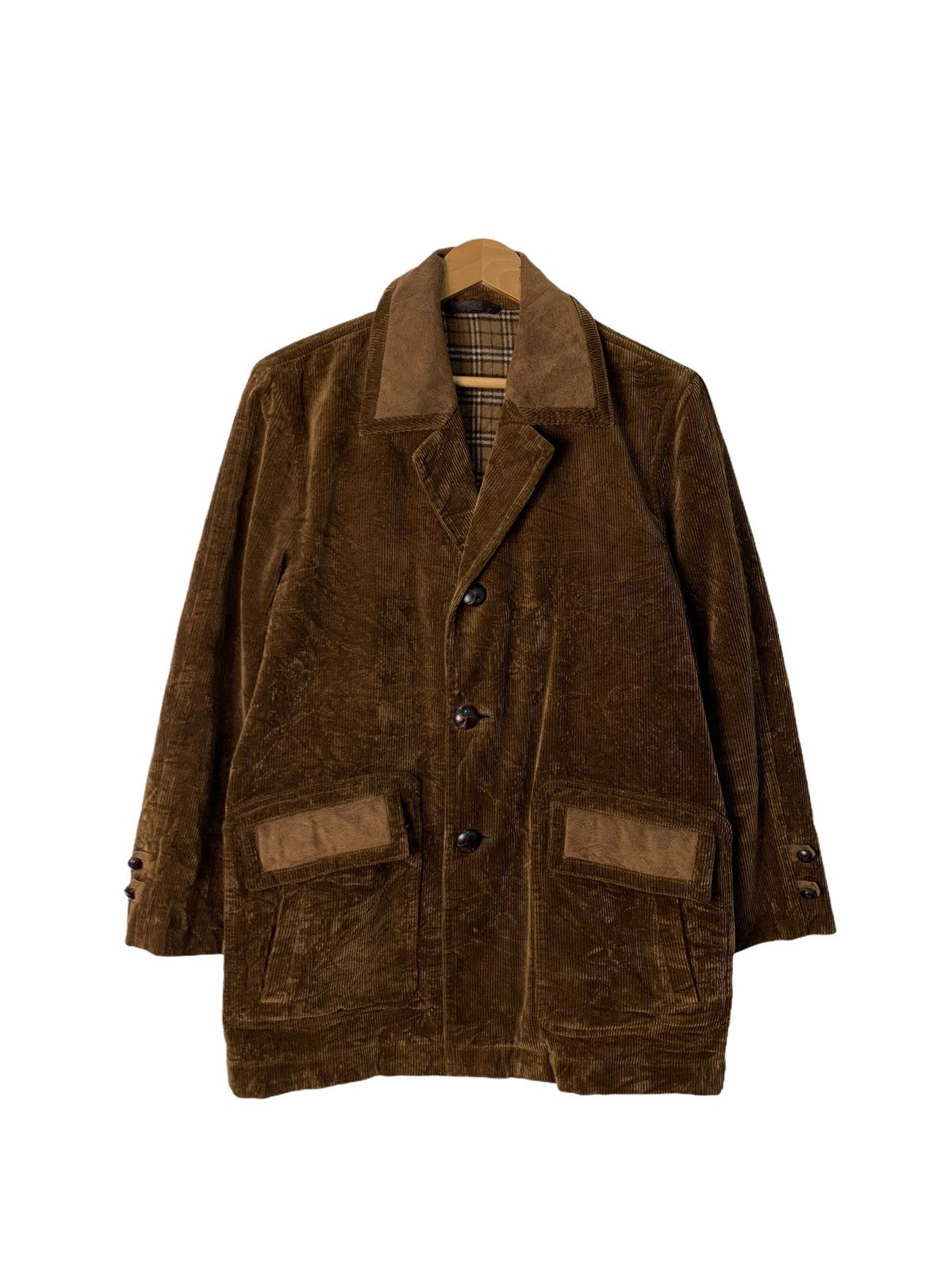 Japanese Brand Vintage Japanese Brand Brown Velvet Overcoat Jacket Size US L / EU 52-54 / 3 - 1 Thumbnail