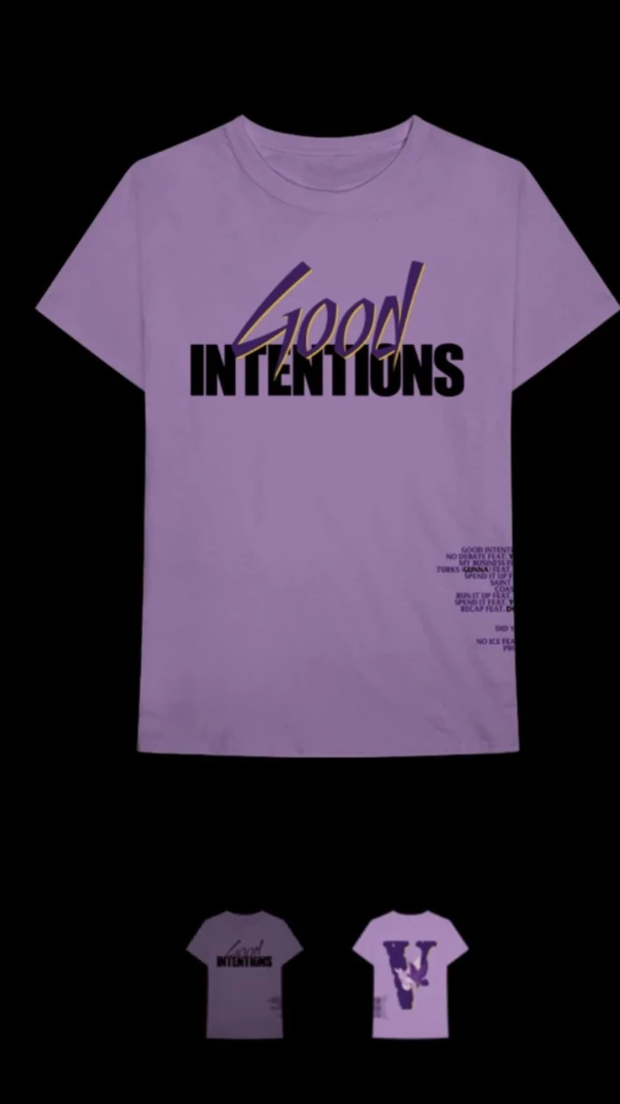 Vlone x Nav Good Intentions Purple Doves Tee