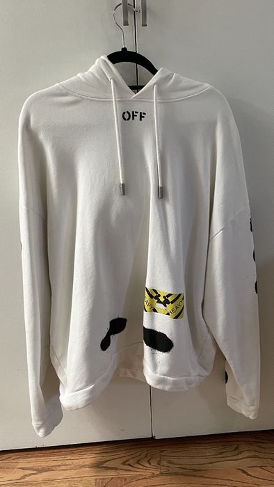 Off white discount caution tape hoodie