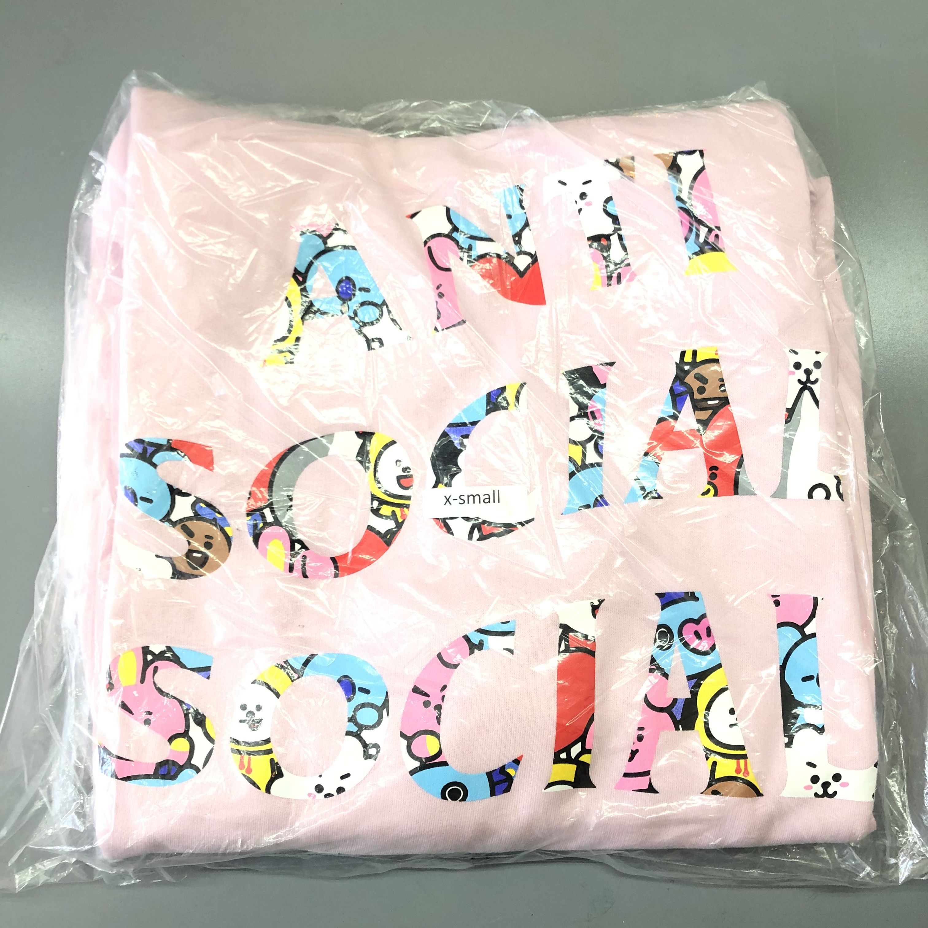 Anti Social Social Club DS ASSC x BT21 Logo Blended Pink Hoodie Offwhite  Supreme | Grailed