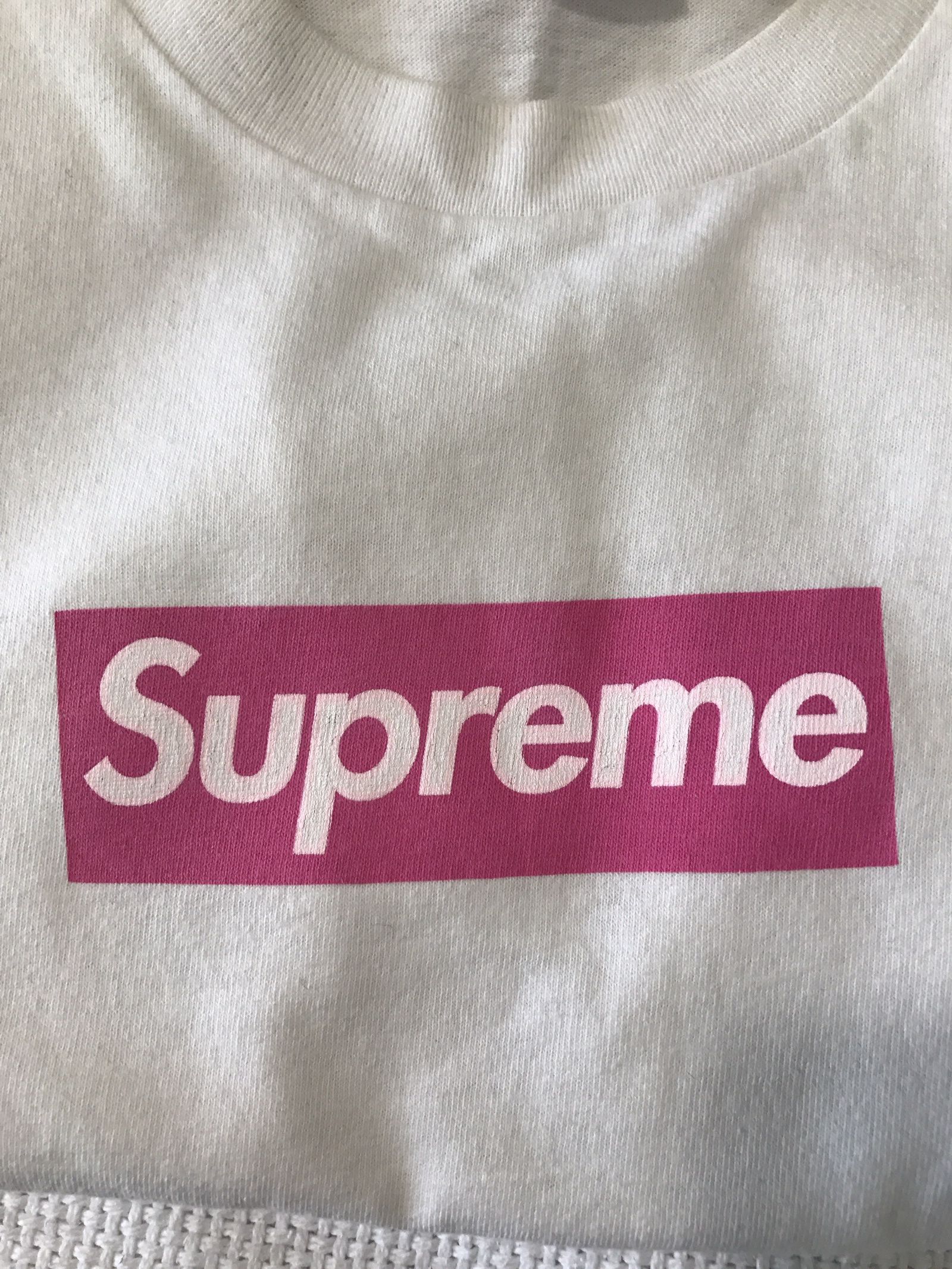 Supreme pink box logo tee online