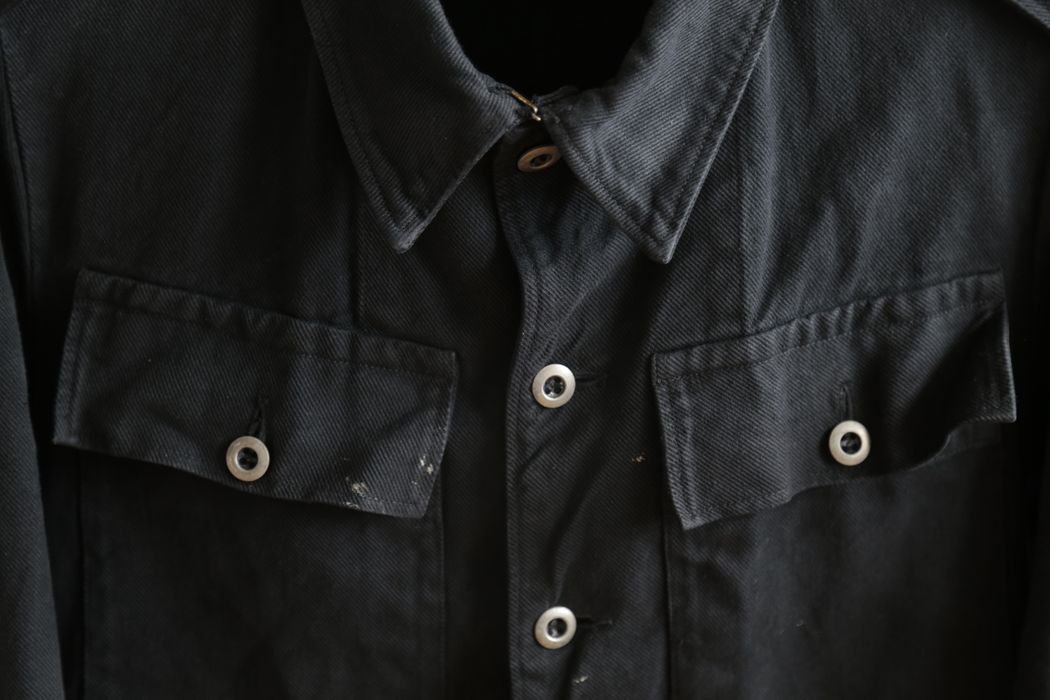 Vintage Black Dyed Swiss Army Denim Chore Jacket / Prison Coat | Grailed