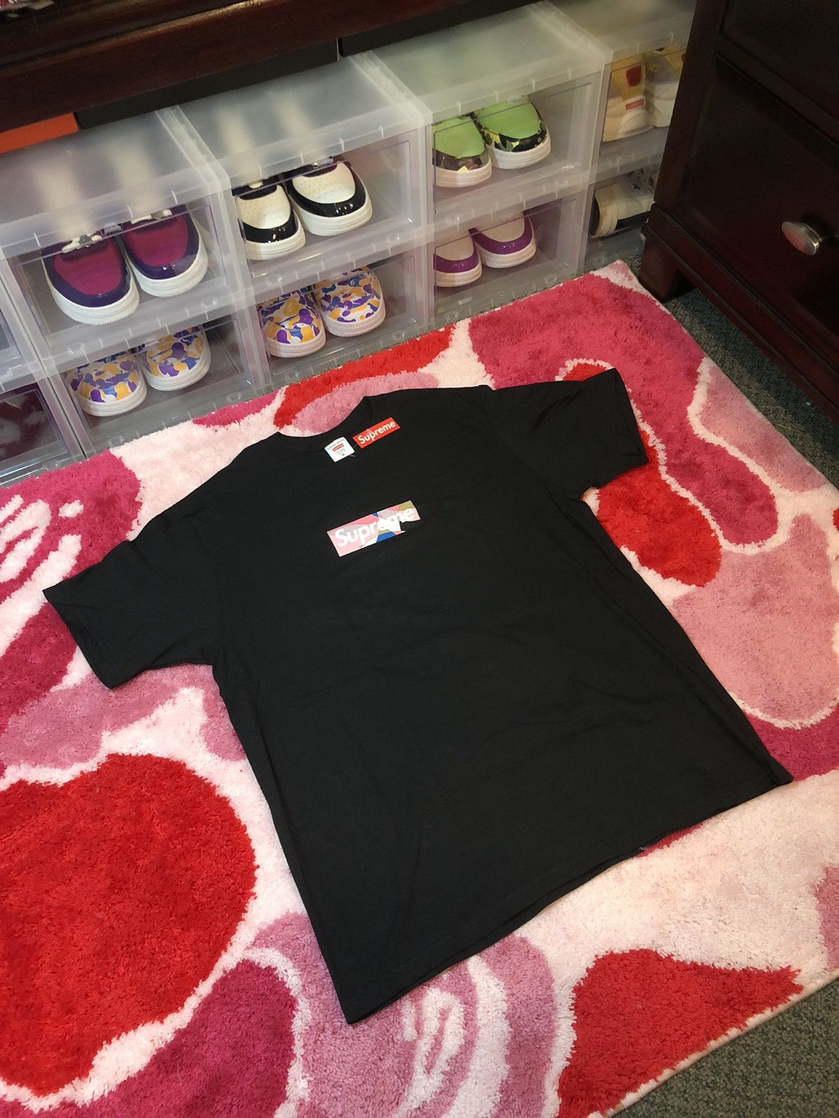 Supreme Supreme Emilio Pucci Box Logo Tee ( Black / Dusty Pink ) Size US M / EU 48-50 / 2 - 1 Preview