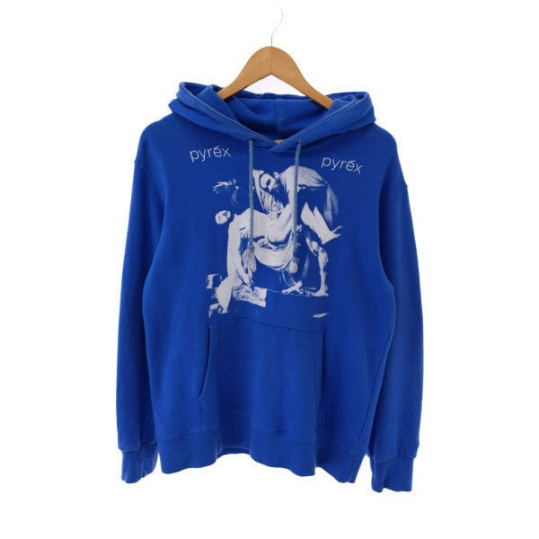 Champion Pyrex Vision Pyrex Vision Caravaggio Religion 23 Print Blue Hoodie Grailed
