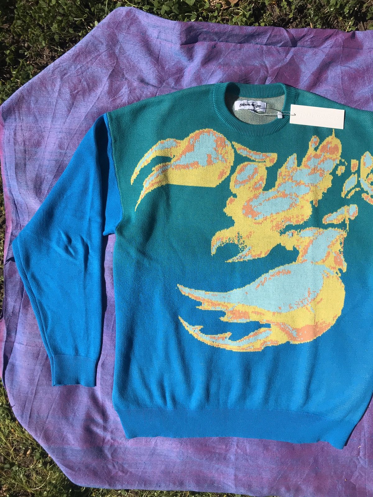 Fucking Awesome 2020 Scorpion Knit Sweater (teal) Size US M / EU 48-50 / 2 - 8 Thumbnail