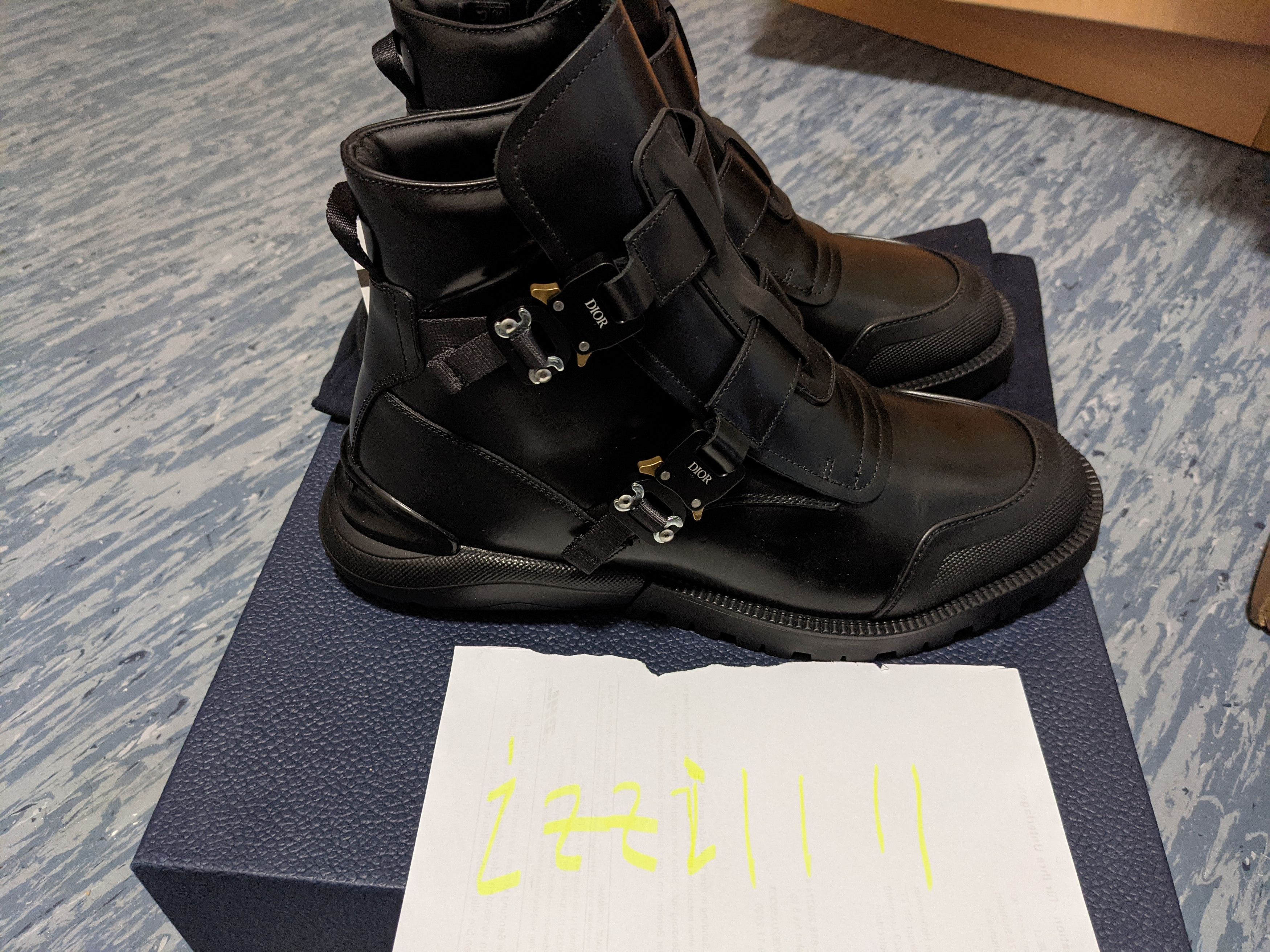 dior buckle combat boots