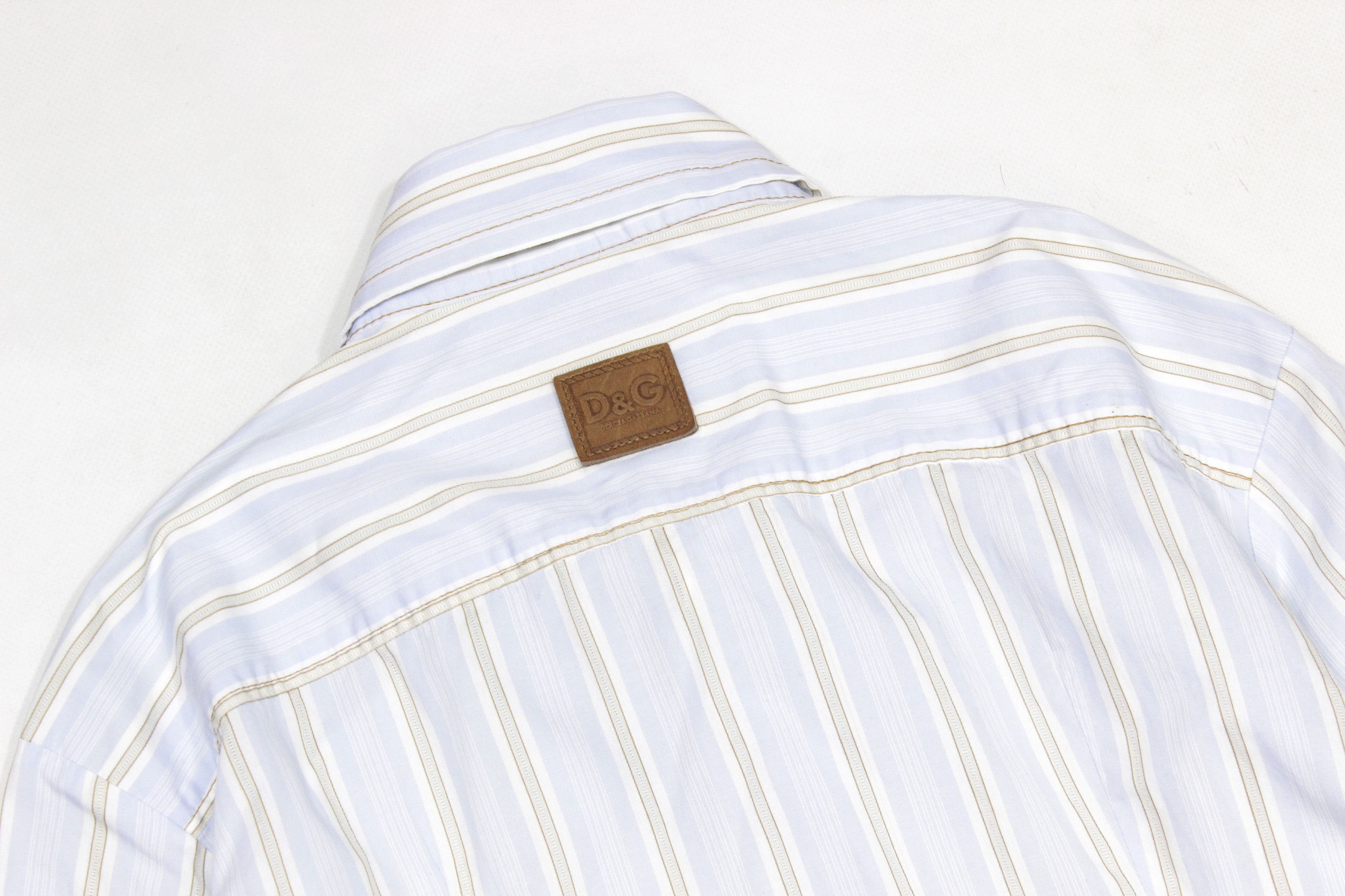 Dolce & Gabbana 90S Logo Striped Shirt Vintage Size US M / EU 48-50 / 2 - 4 Thumbnail