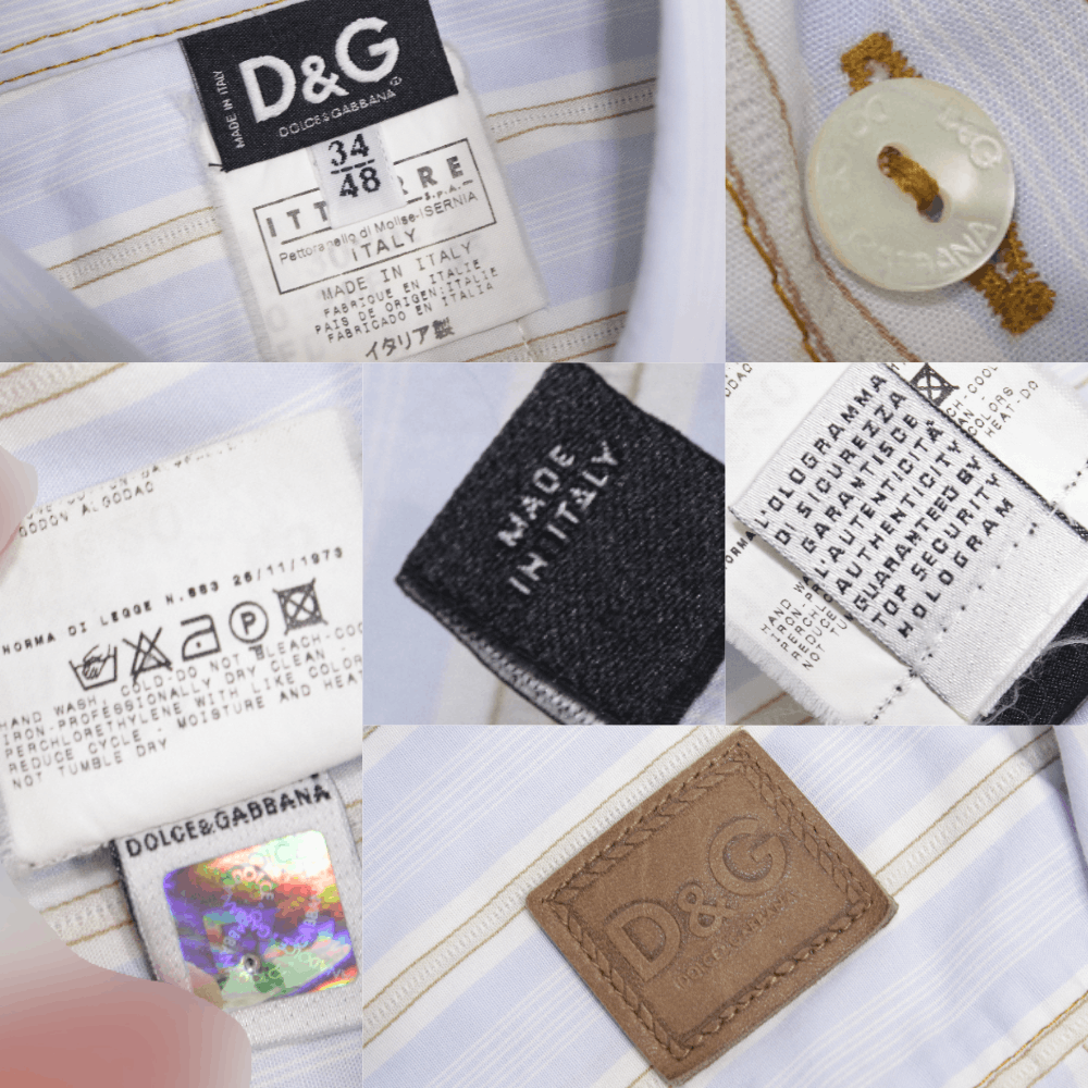 Dolce & Gabbana 90S Logo Striped Shirt Vintage Size US M / EU 48-50 / 2 - 8 Thumbnail
