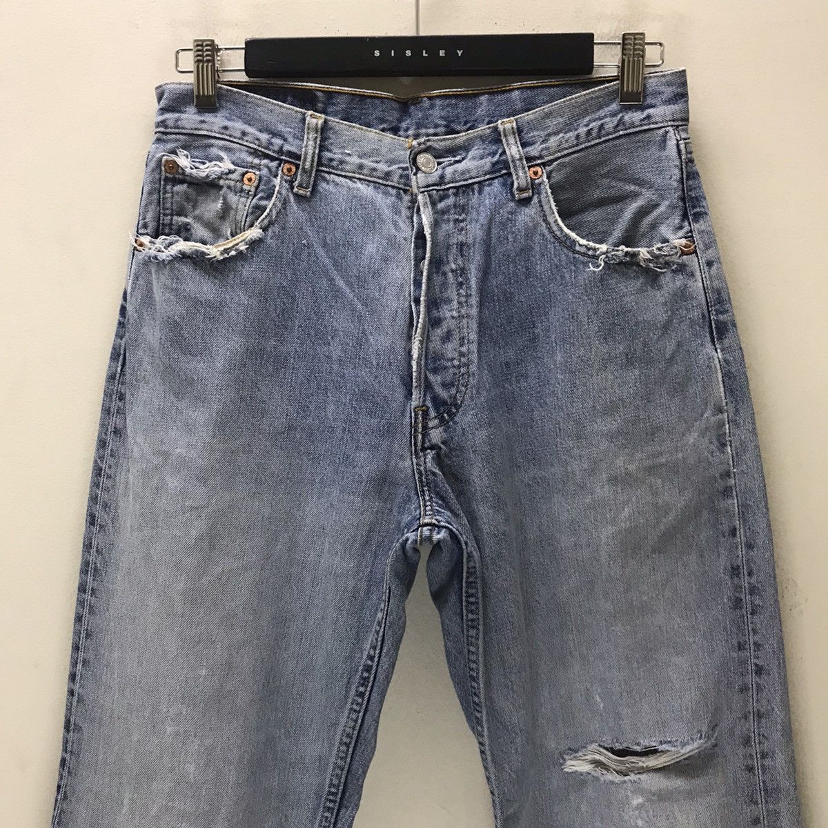 Levi's Levis 501 Distressed Denim Jeans Size US 31 - 3 Thumbnail