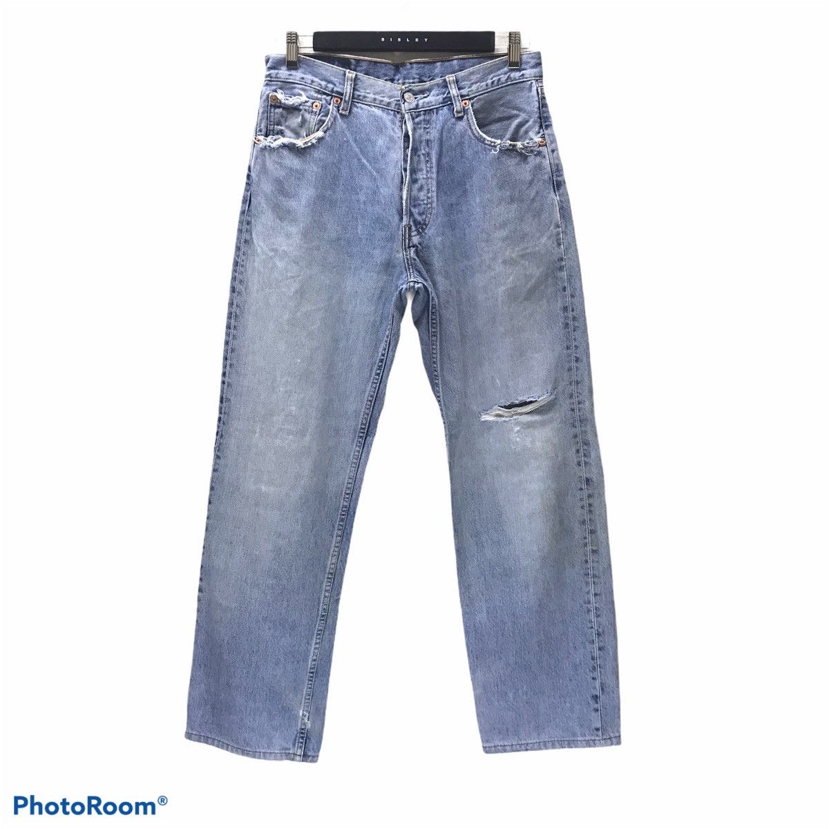 Levi's Levis 501 Distressed Denim Jeans Size US 31 - 1 Thumbnail