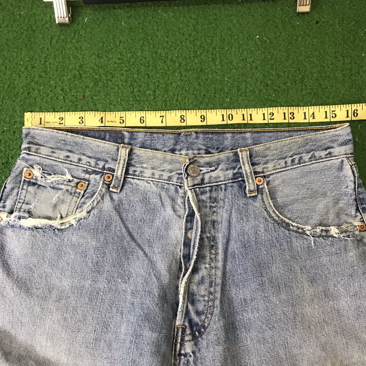 Levi's Levis 501 Distressed Denim Jeans Size US 31 - 18 Thumbnail