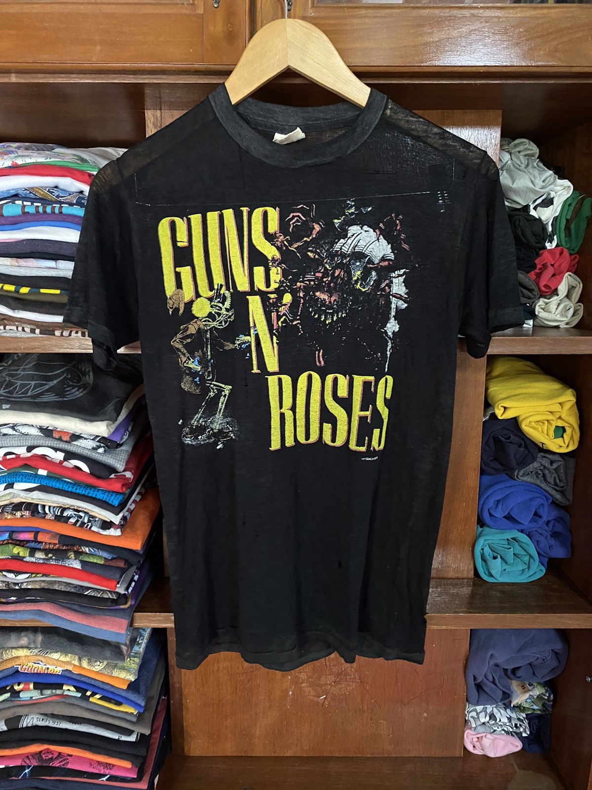 Rare 80s Guns N Roses Was Here Tour Tshirt