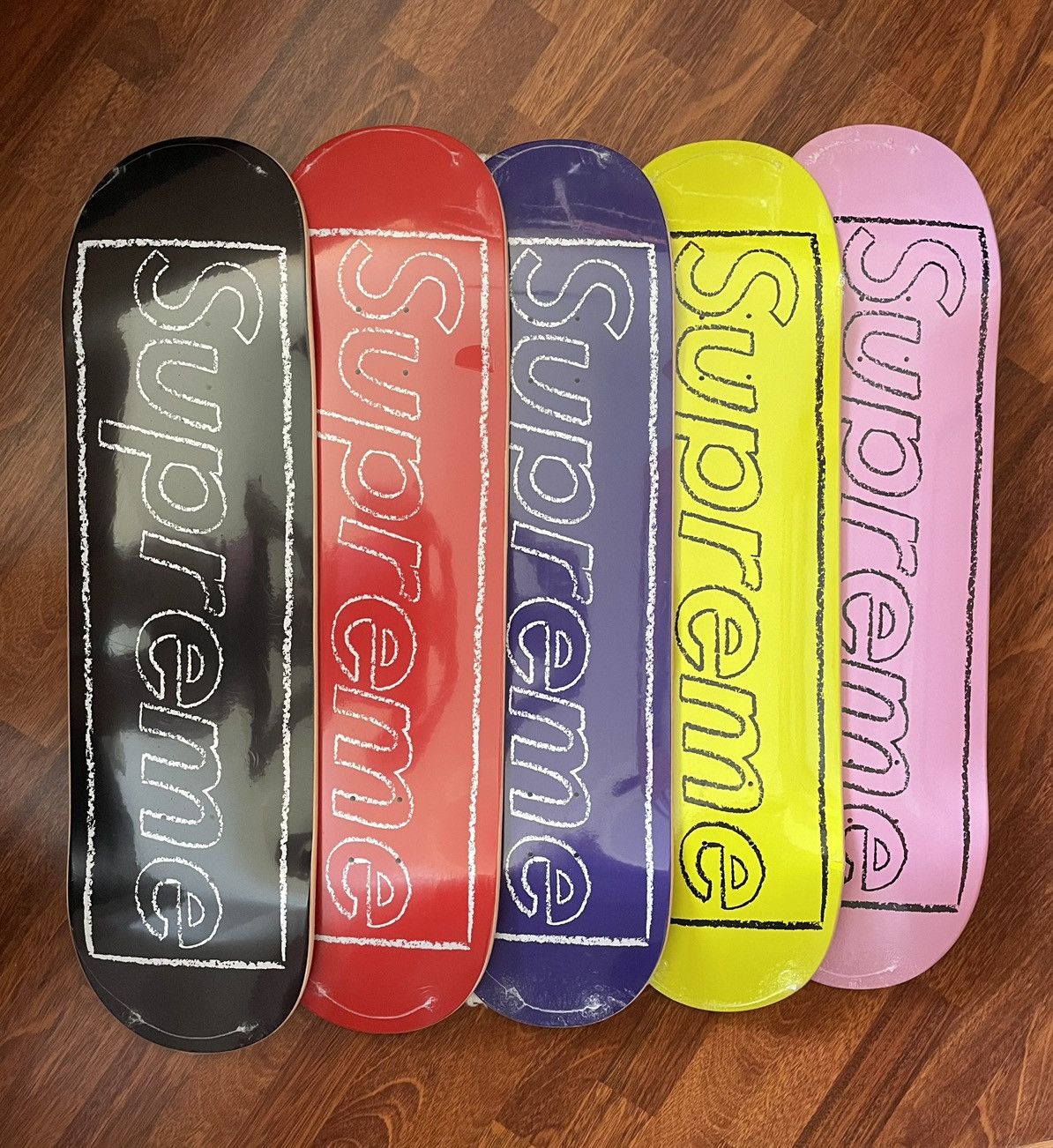 Kaws × Supreme Supreme x Kaws Chalk Skateboard Deck set 5/5