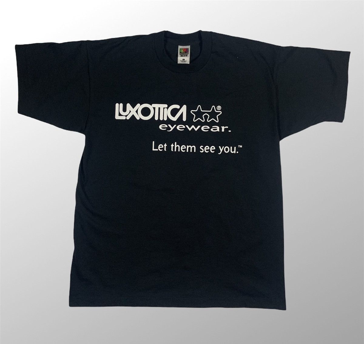 Vintage 90’s Luxottica eyewear ‘Let them see you’ tee Size US L / EU 52-54 / 3 - 1 Thumbnail
