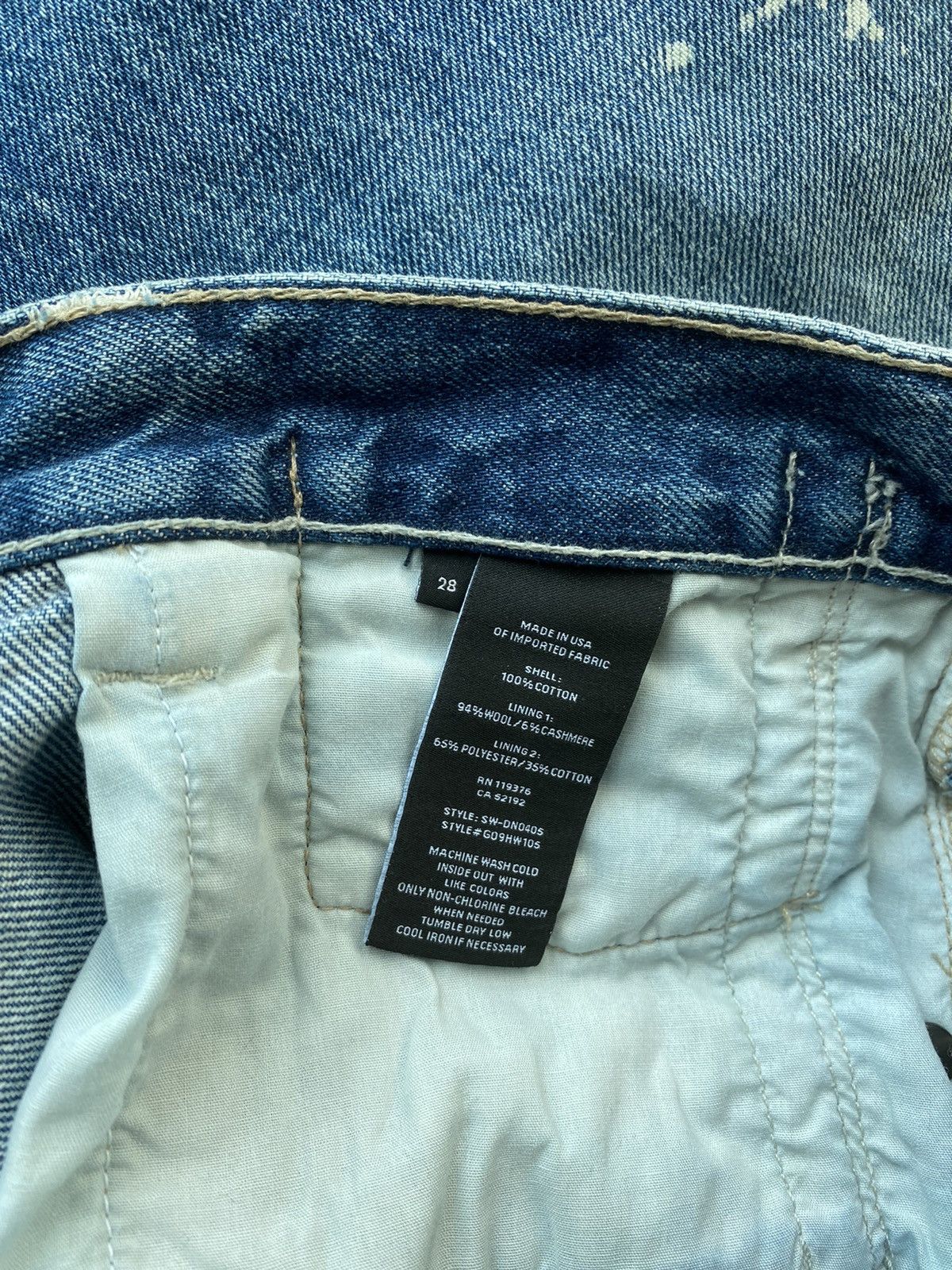 Helmut Lang Helmut Lang Classic 5 Pocket Paint Splatter Denim Jeans 28 Size US 28 / EU 44 - 8 Thumbnail