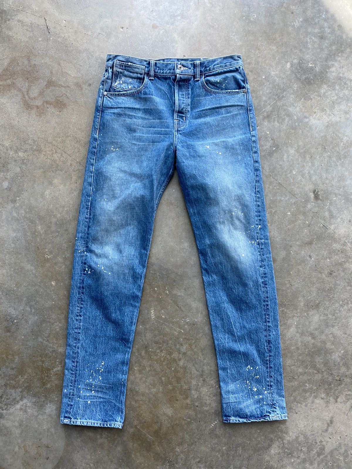 Helmut Lang Classic 5 Pocket Paint Splatter Denim Jeans 28