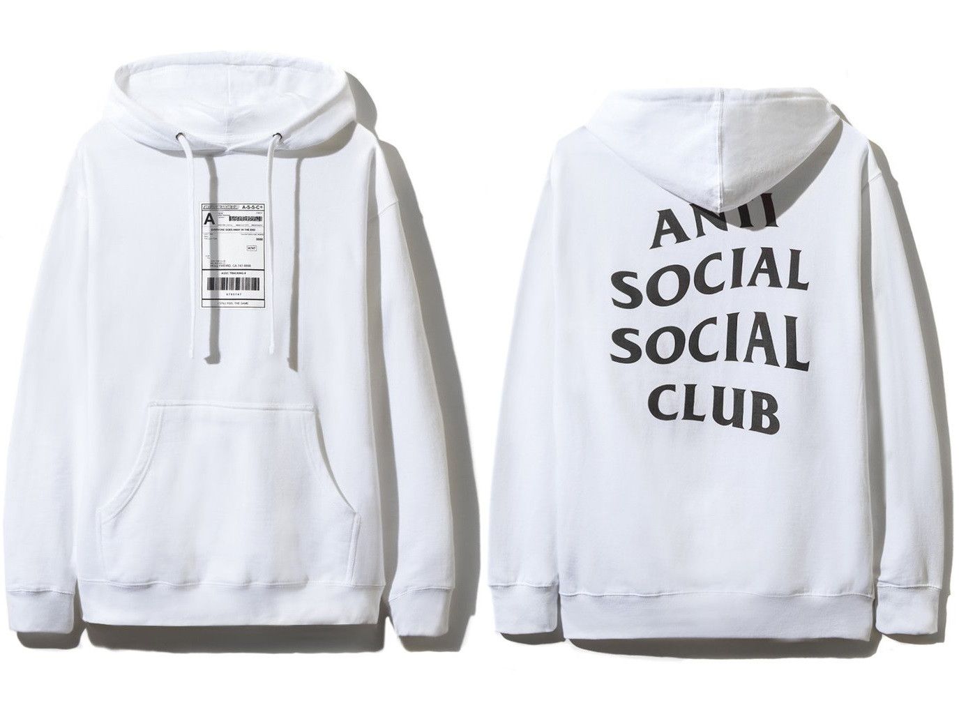image of Anti Social Social Club Ds Assc Label Logo Thank God White Hoodie In Hand Supreme (Size Large)