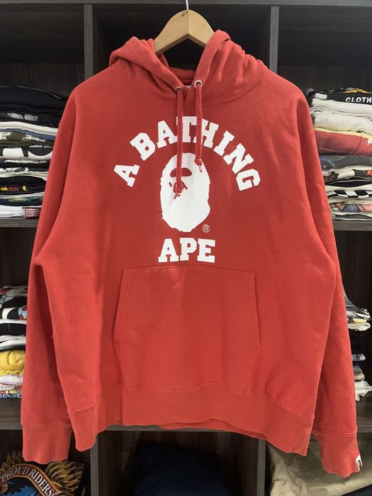 Bape A Bathing Ape relaxed classic college pullover hoodie | Grailed