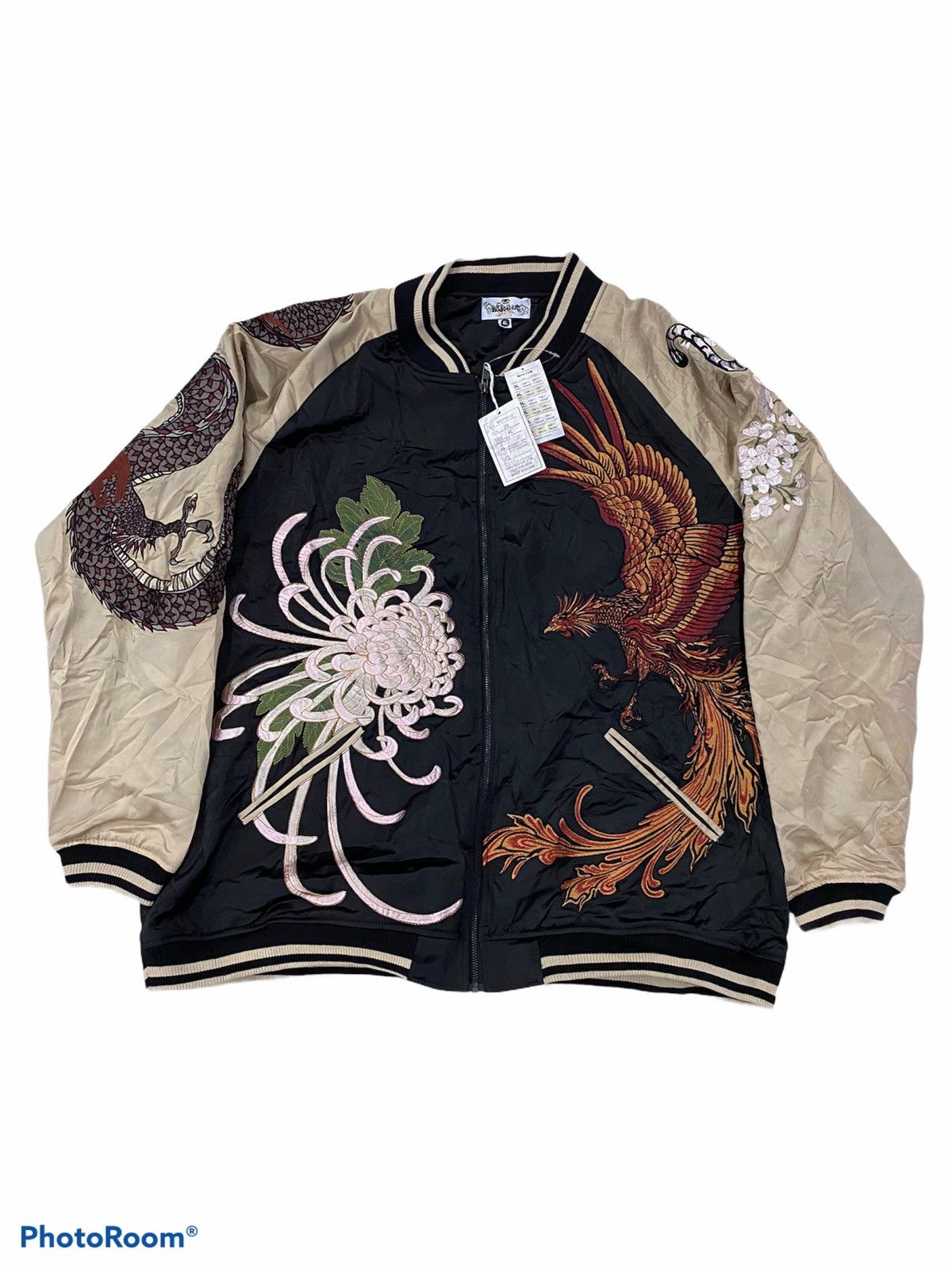 Japanese Brand Super rare KARAKURI TAMASHII Sukajan Jacket dragon motive Size US XXL / EU 58 / 5 - 1 Thumbnail