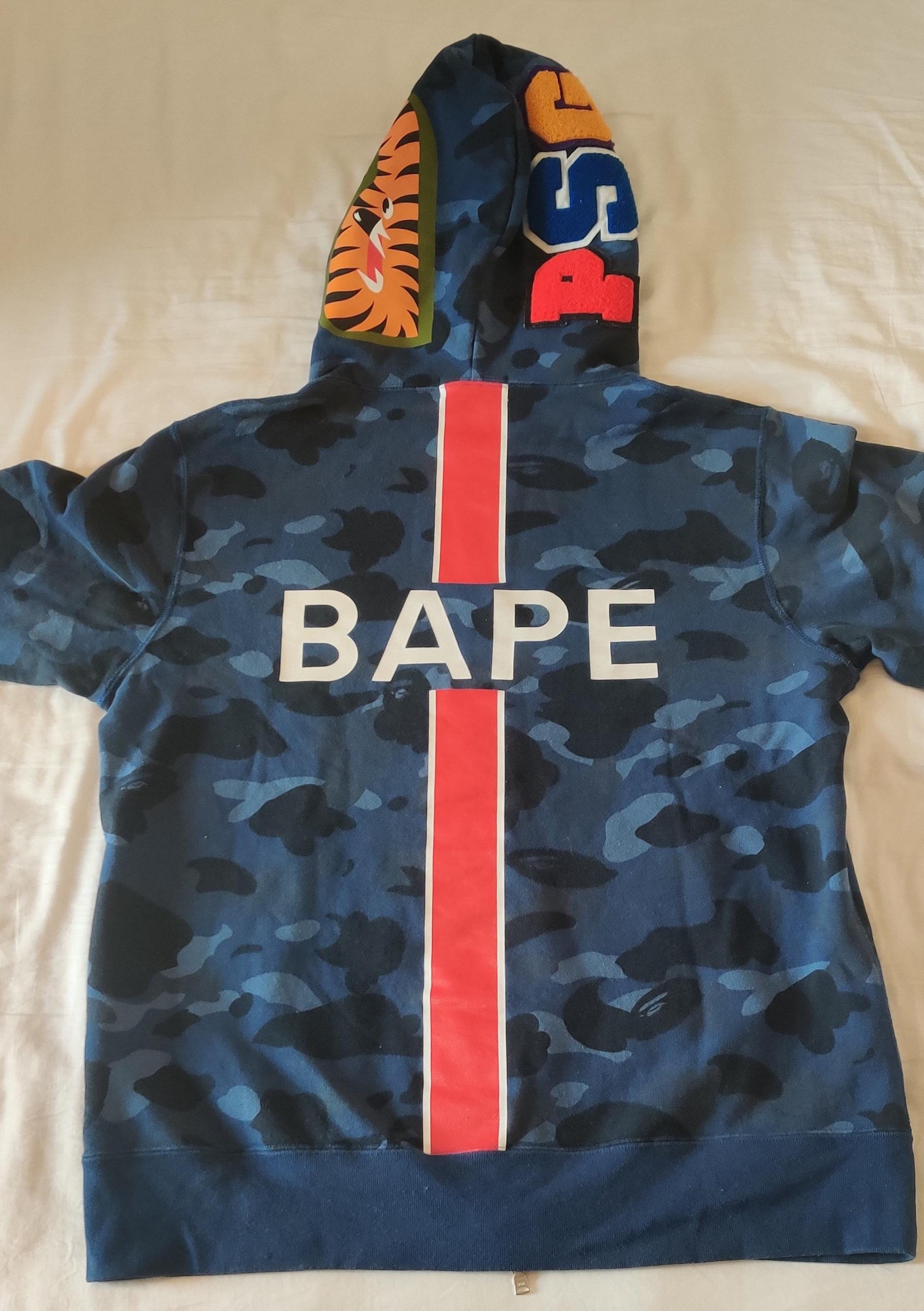 BAPE x PSG Shark Full Zip Hoodie Blue