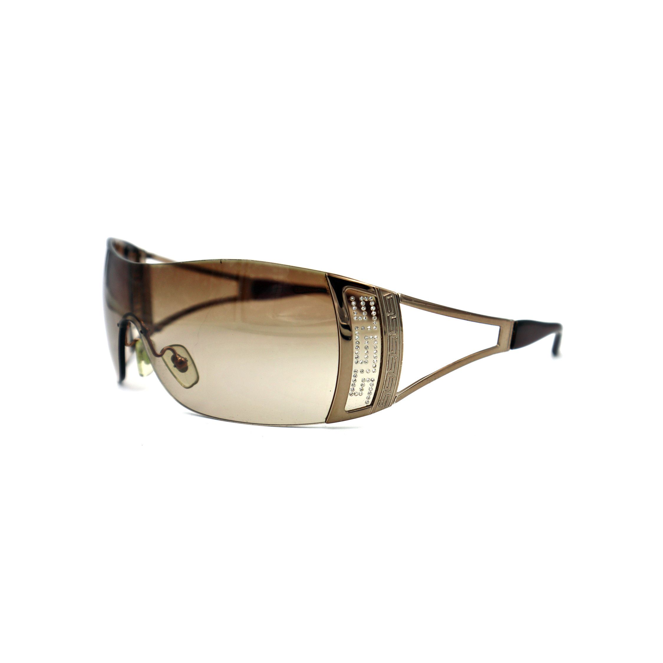 Versace sunglasses model 2058-B, with case Versace Greca 2058-B Shield Sunglasses w/ Box & Case – OLIVER main image 2