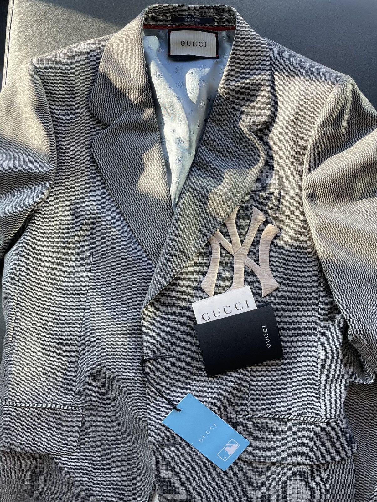 Gucci × New York Yankees Rare Extremely Limited Gucci x Yankees NY Logo Blazer New Size 48R - 4 Thumbnail