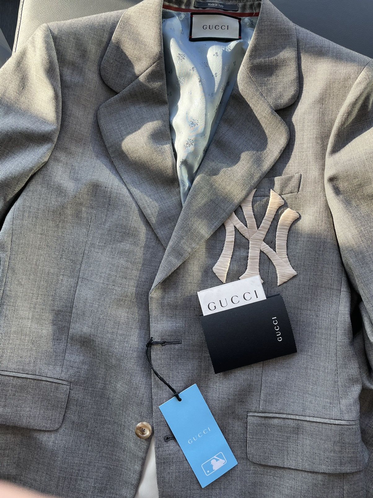 Gucci × New York Yankees Rare Extremely Limited Gucci x Yankees NY Logo Blazer New Size 48R - 3 Thumbnail