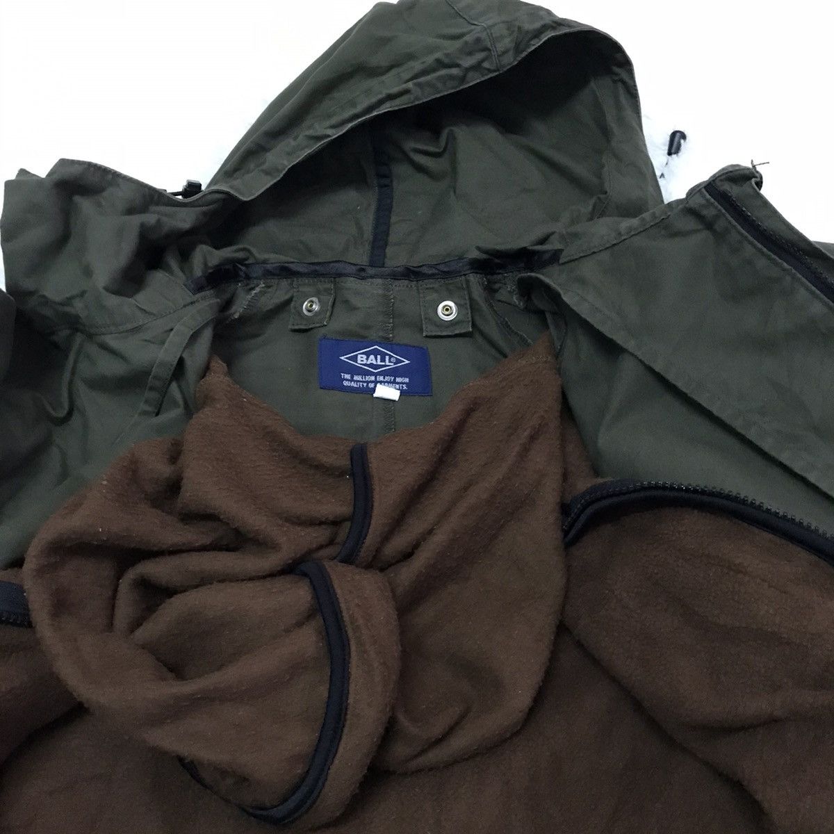 Japanese Brand Ball Jacket Hoodie With Inner Fleece Made in Japan Size US M / EU 48-50 / 2 - 17 Thumbnail