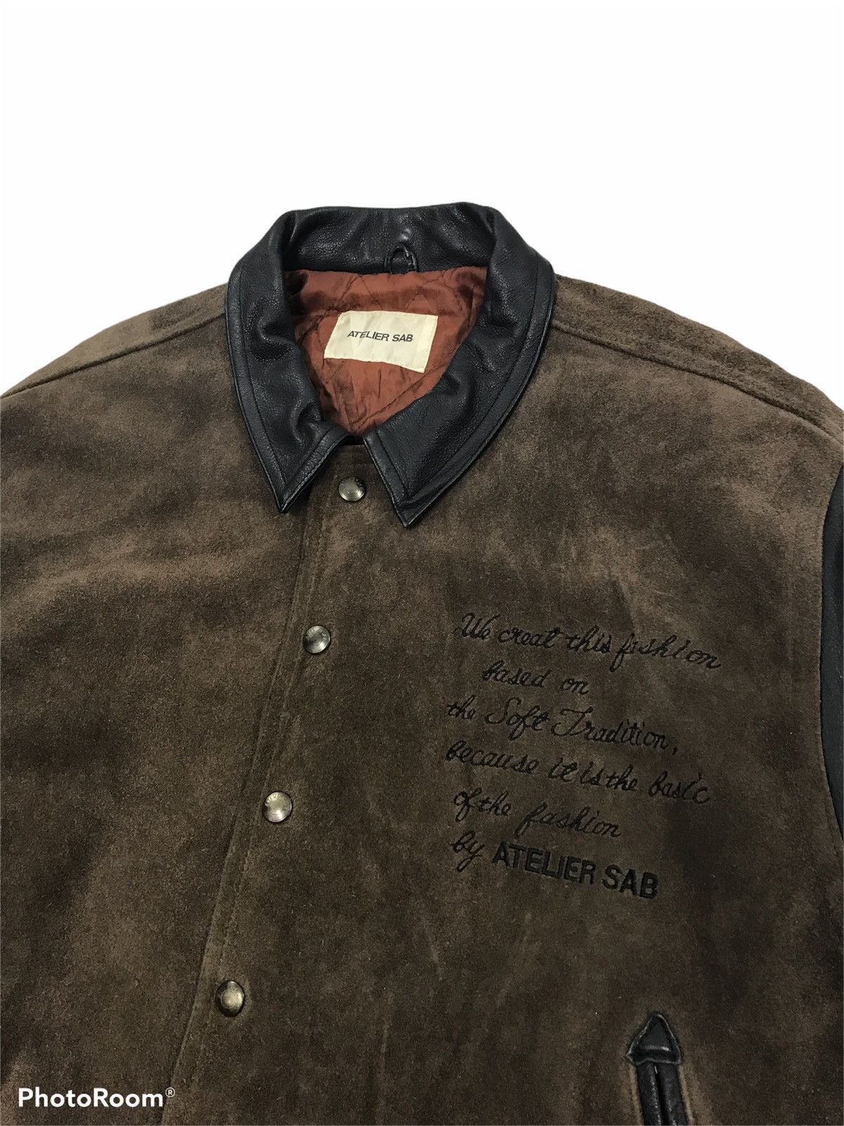 Japanese Brand Vintage Atelier Sab AW Collection Bomber Jacket Leather Size US M / EU 48-50 / 2 - 6 Thumbnail