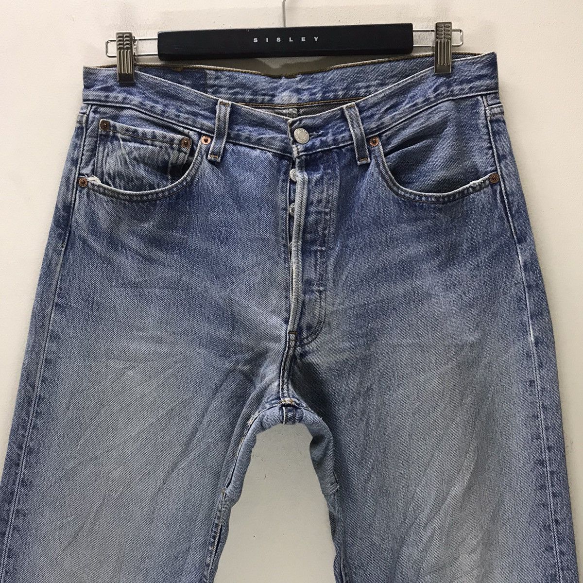 Levi's Vintage 90s Levis 501 Lightwash Nice Faded Made in Polad Size US 33 - 3 Thumbnail