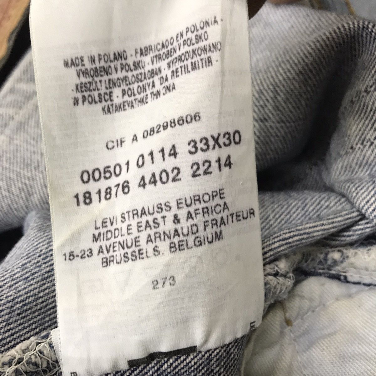 Levi's Vintage 90s Levis 501 Lightwash Nice Faded Made in Polad Size US 33 - 21 Thumbnail