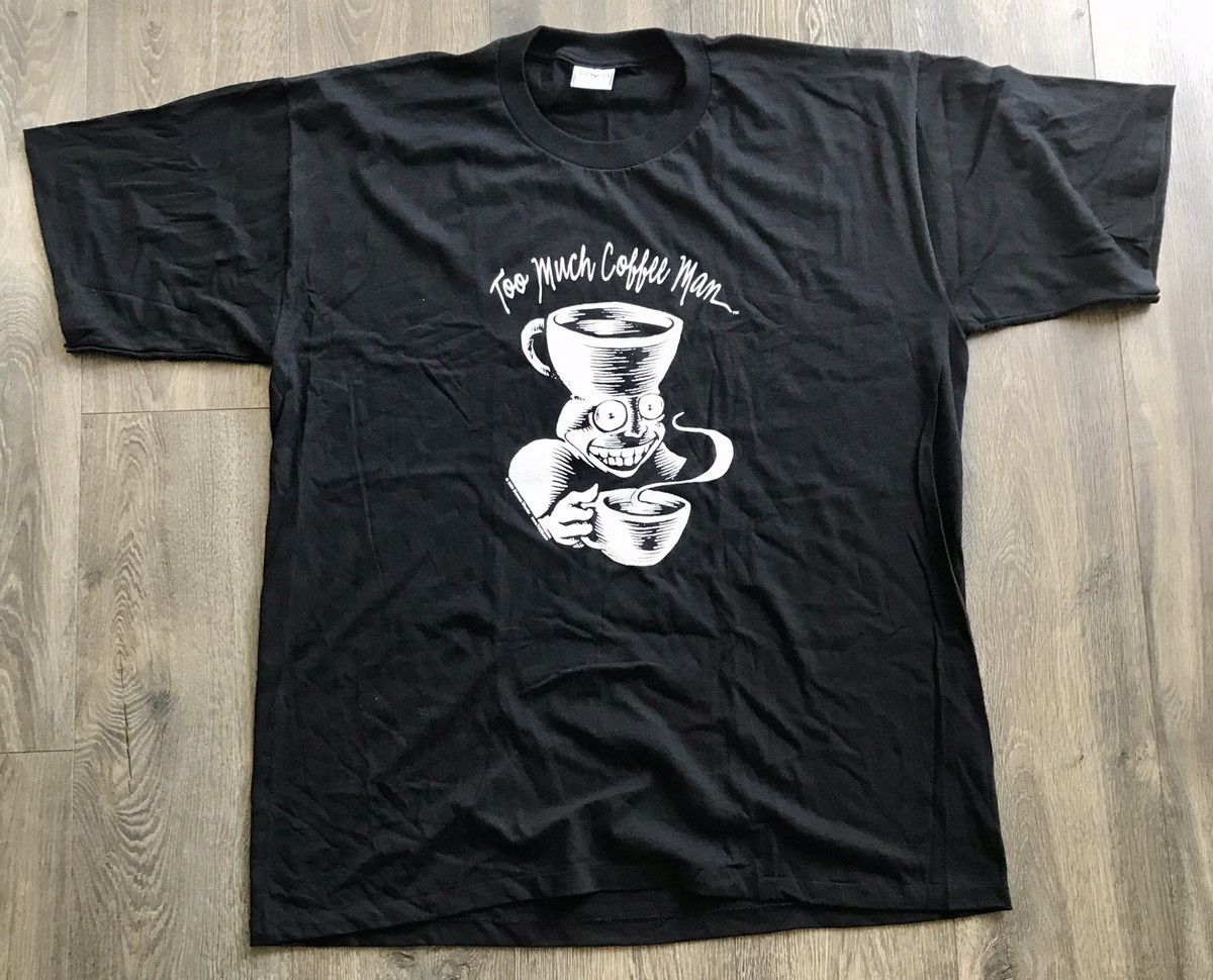 90s Too Much Coffee Man Shannon Wheeler t-shirt Extra Large - The Captains  Vintage