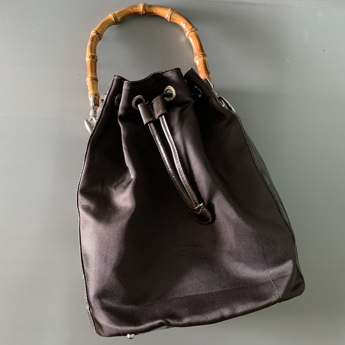 Gucci Gucci Bamboo Canvas Shoulder Bag Size ONE SIZE - 14 Thumbnail