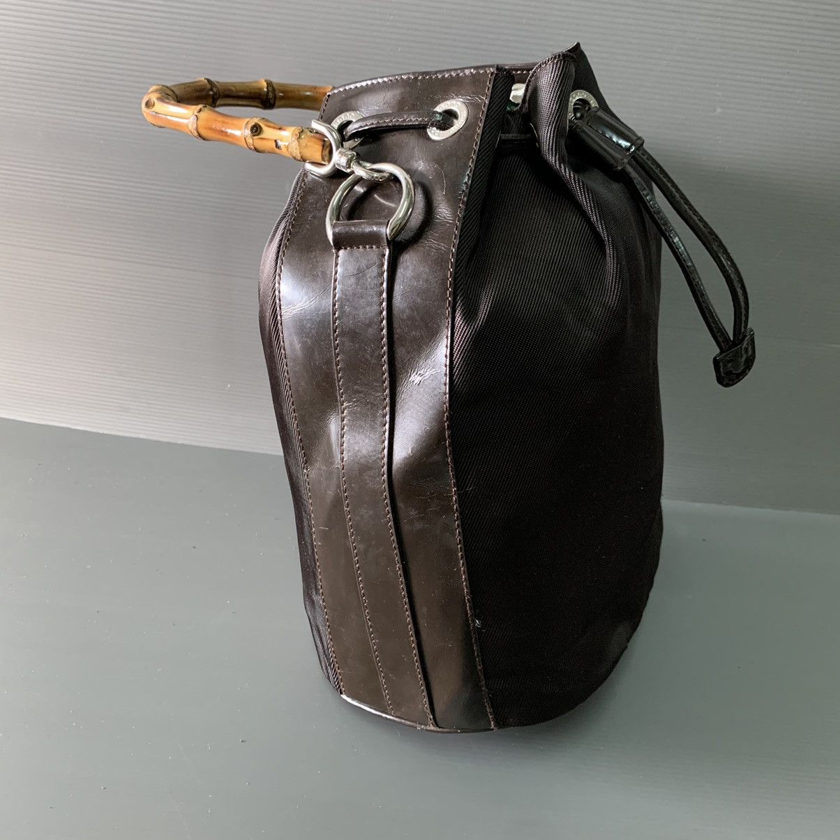 Gucci Gucci Bamboo Canvas Shoulder Bag Size ONE SIZE - 3 Thumbnail
