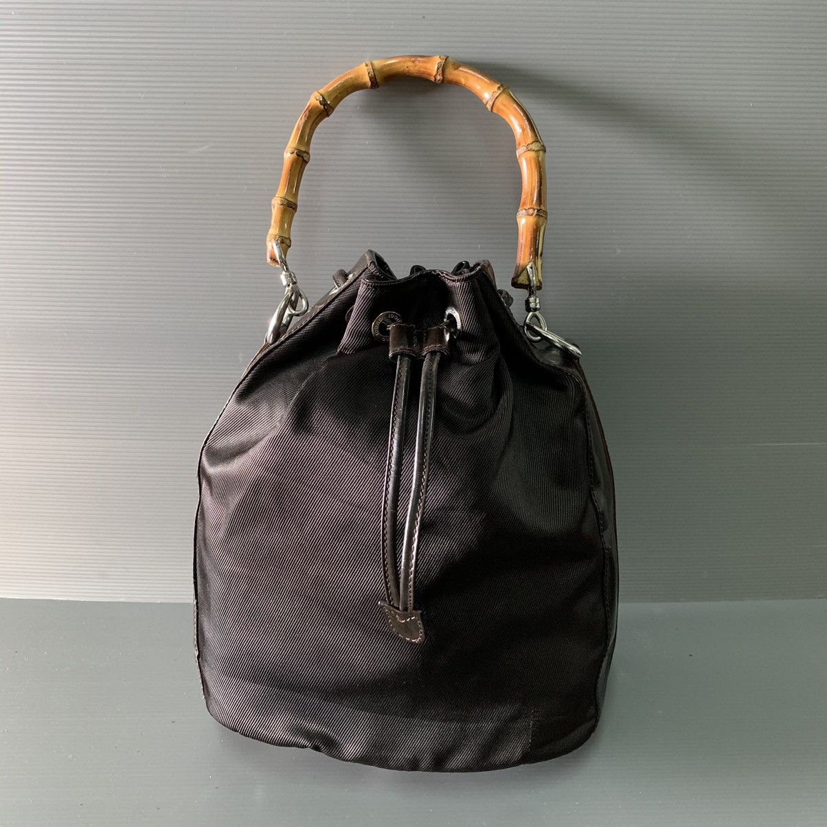 Gucci Gucci Bamboo Canvas Shoulder Bag Size ONE SIZE - 8 Thumbnail