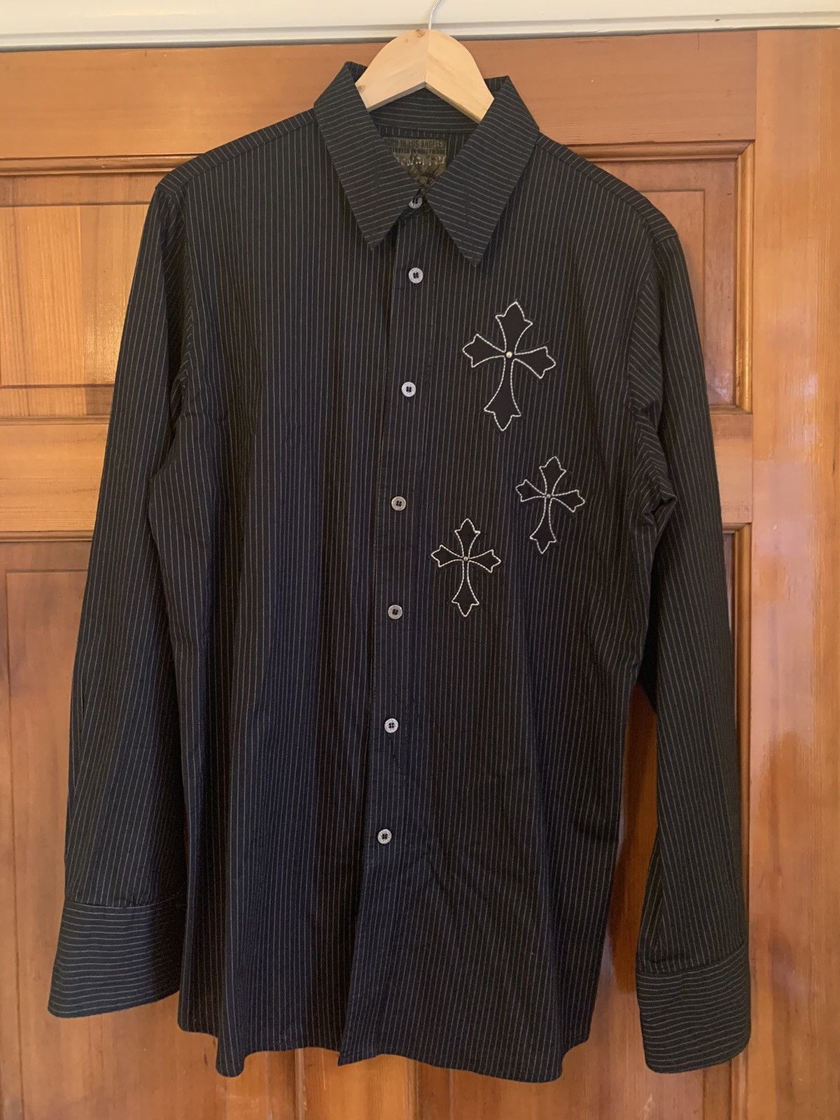 Vintage *RARE* Vintage Black Hearts Brigade Gothic Cross Embroidered Size US XL / EU 56 / 4 - 1 Thumbnail