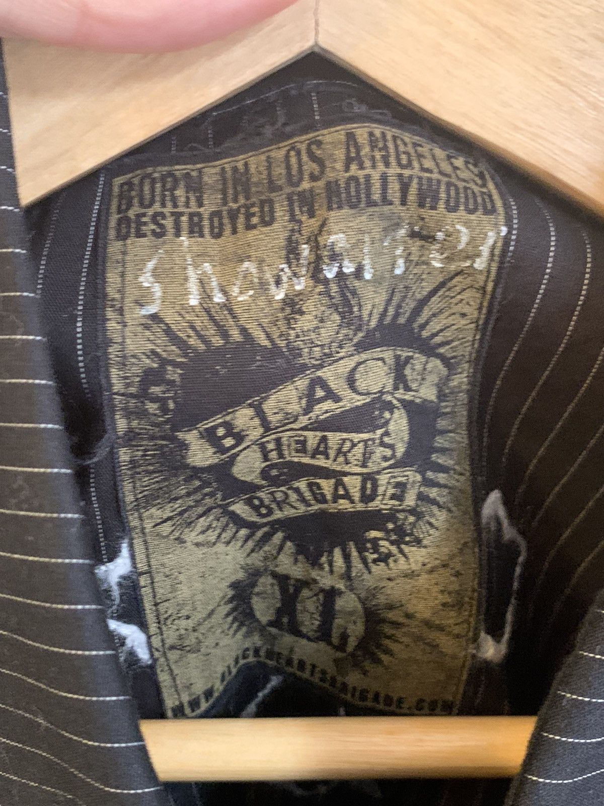 Vintage *RARE* Vintage Black Hearts Brigade Gothic Cross Embroidered Size US XL / EU 56 / 4 - 6 Thumbnail
