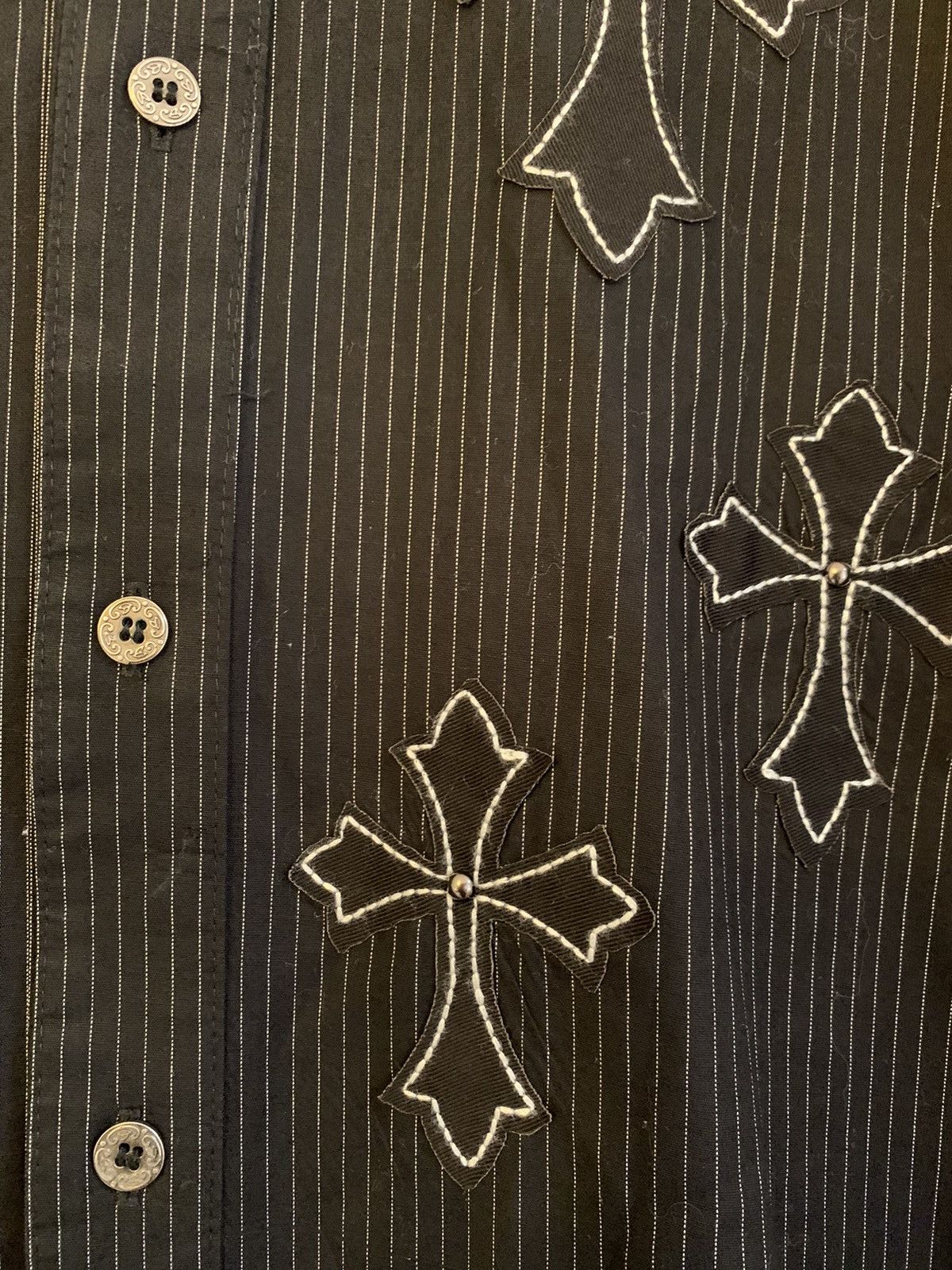 Vintage *RARE* Vintage Black Hearts Brigade Gothic Cross Embroidered Size US XL / EU 56 / 4 - 4 Thumbnail