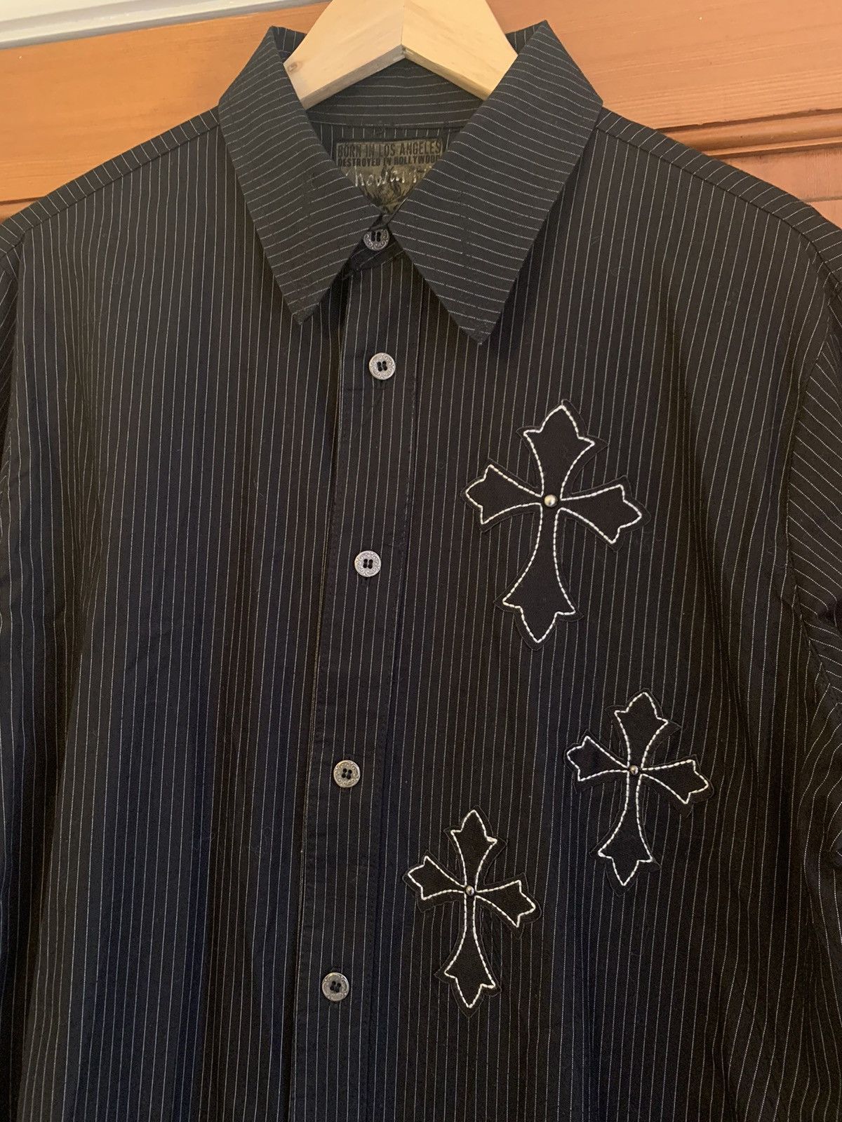 Vintage *RARE* Vintage Black Hearts Brigade Gothic Cross Embroidered Size US XL / EU 56 / 4 - 3 Thumbnail