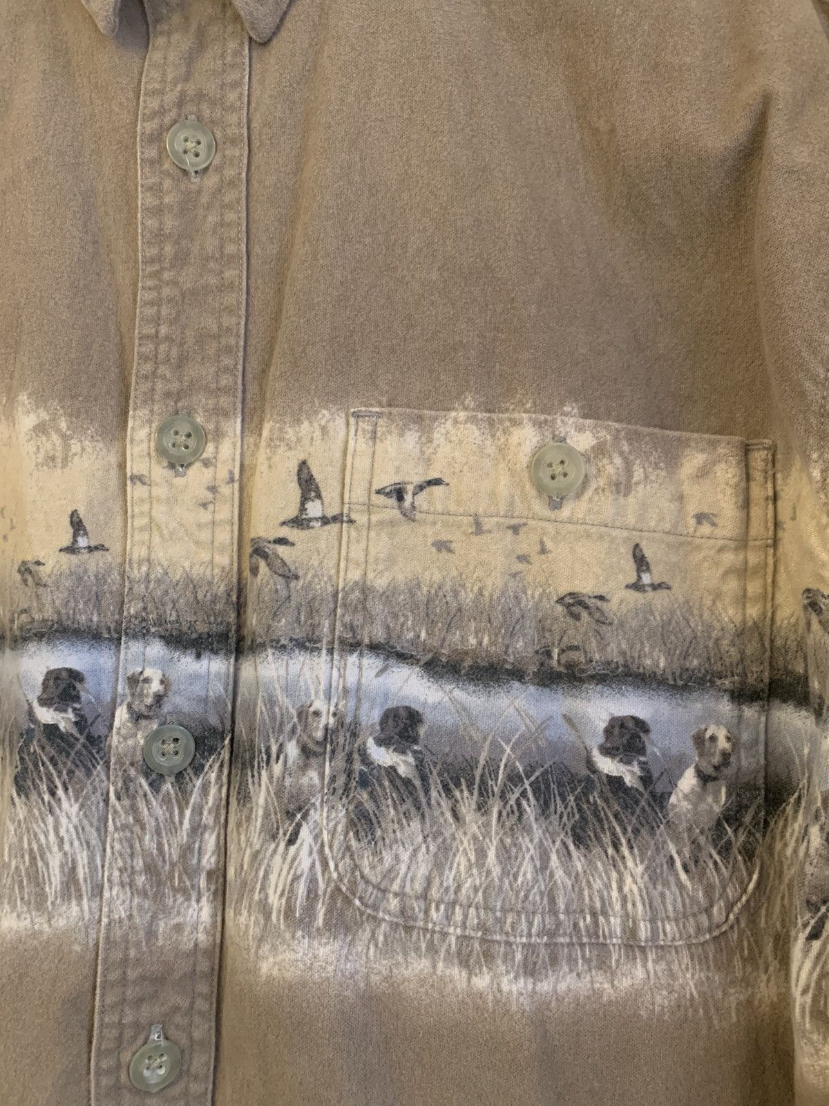 Cabelas × Vintage *RARE* Vintage Cabelas Hunting Dog Sueded FleeceCotton Shirt Size US XL / EU 56 / 4 - 4 Thumbnail