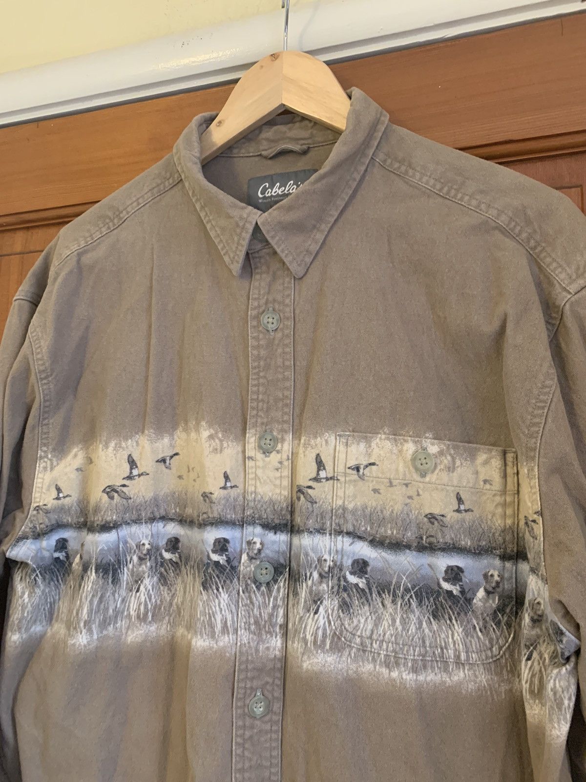 Cabelas × Vintage *RARE* Vintage Cabelas Hunting Dog Sueded FleeceCotton Shirt Size US XL / EU 56 / 4 - 3 Thumbnail