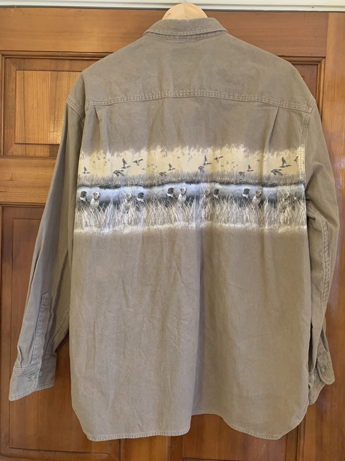 Cabelas × Vintage *RARE* Vintage Cabelas Hunting Dog Sueded FleeceCotton Shirt Size US XL / EU 56 / 4 - 2 Thumbnail