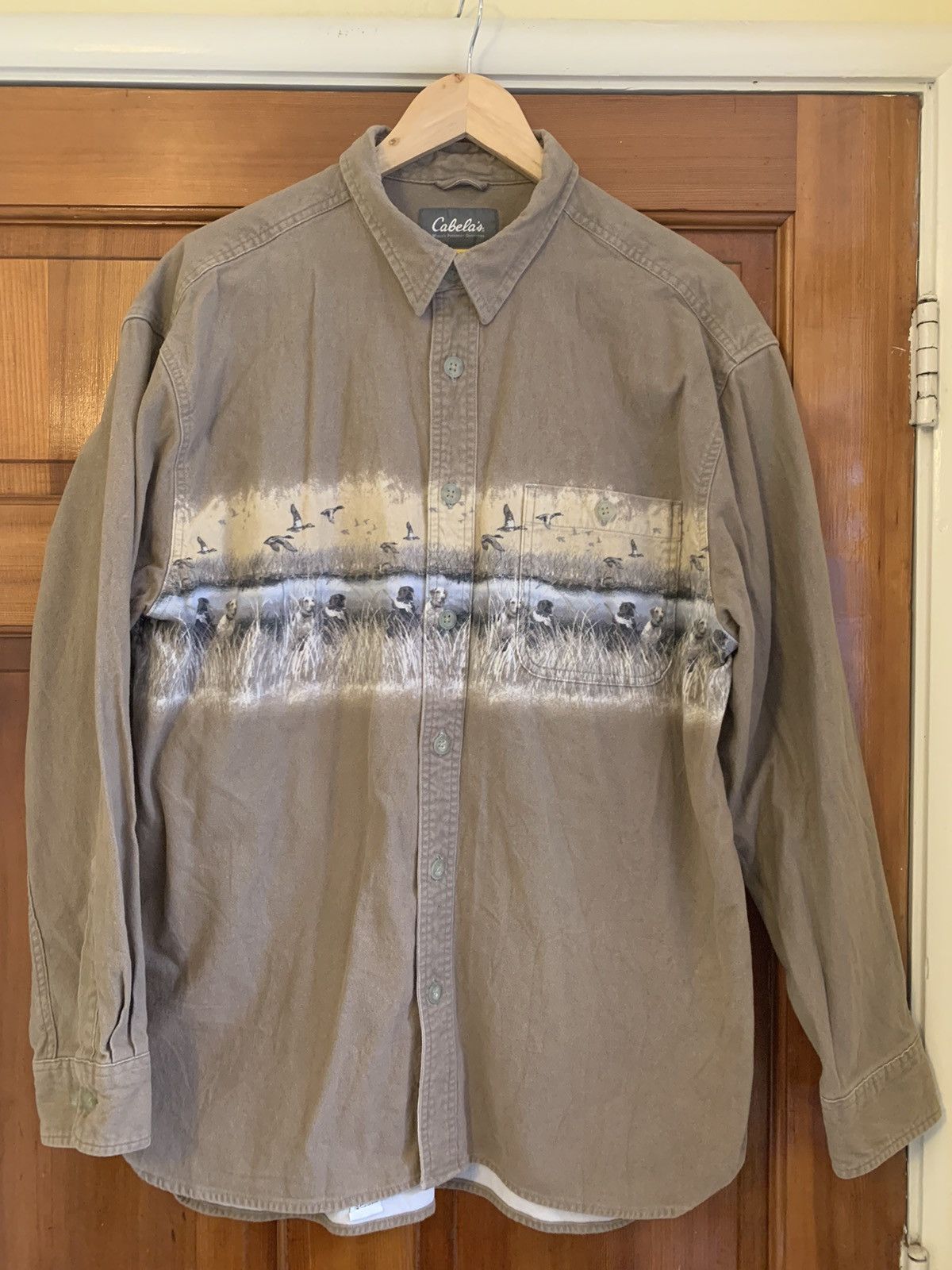 Cabelas × Vintage *RARE* Vintage Cabelas Hunting Dog Sueded FleeceCotton Shirt Size US XL / EU 56 / 4 - 1 Thumbnail