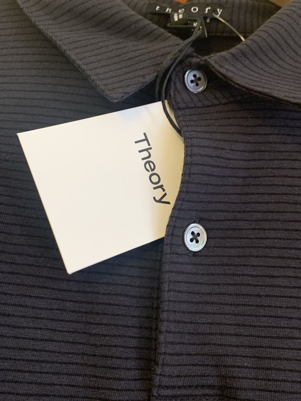Designer × Theory *RARE* Brand New Theory Striped Peruvian Cotton Polo Shirt M Size US M / EU 48-50 / 2 - 4 Thumbnail