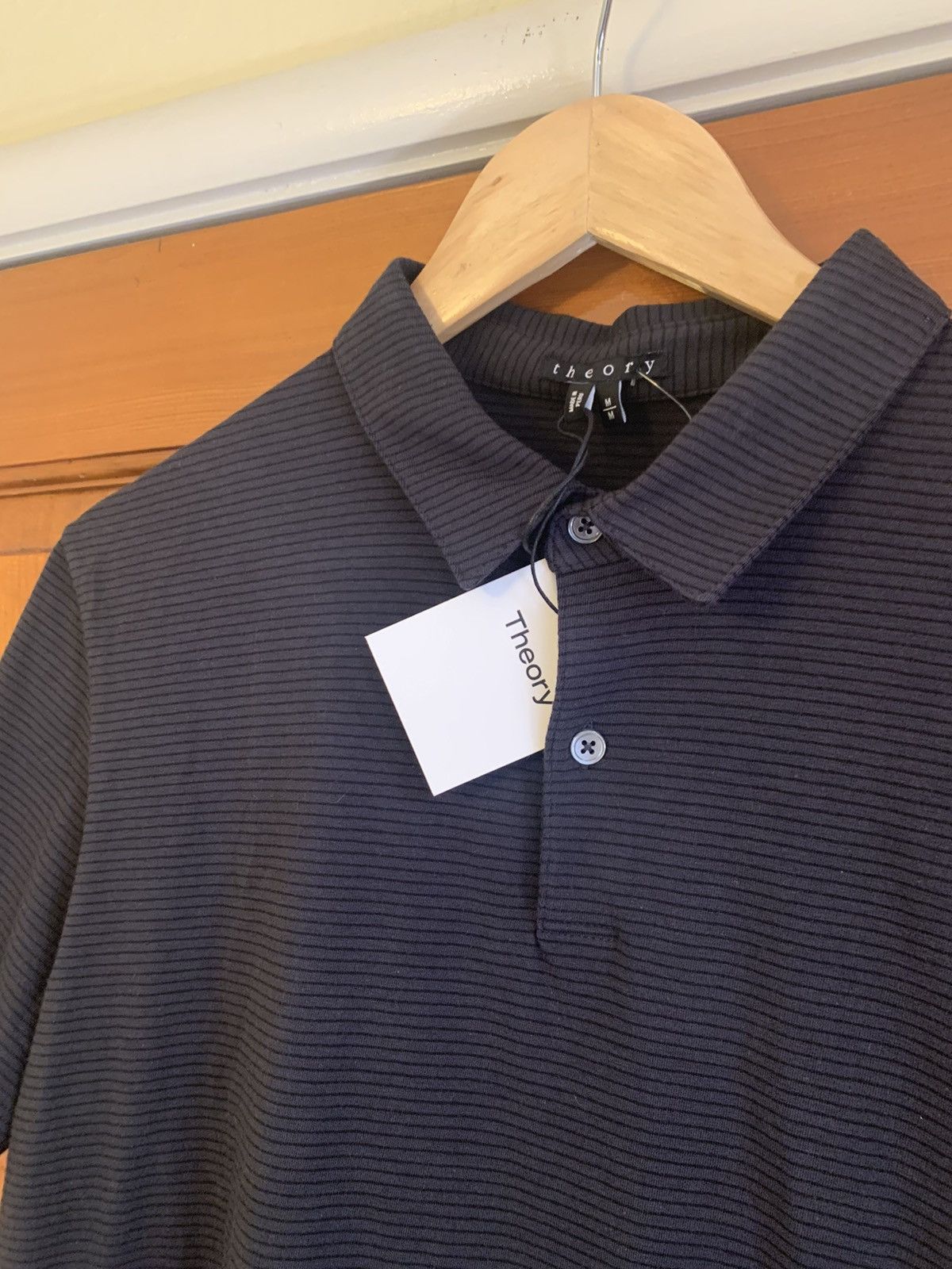 Designer × Theory *RARE* Brand New Theory Striped Peruvian Cotton Polo Shirt M Size US M / EU 48-50 / 2 - 3 Thumbnail