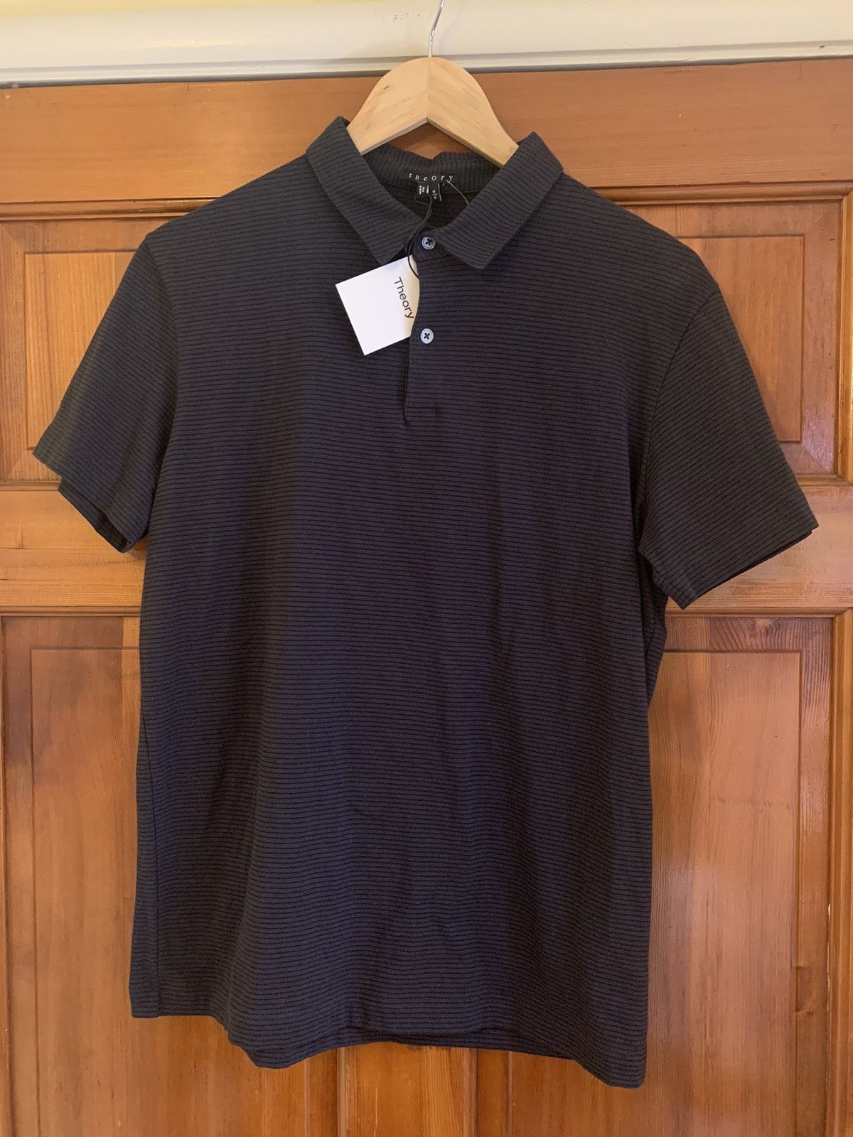 Designer × Theory *RARE* Brand New Theory Striped Peruvian Cotton Polo Shirt M Size US M / EU 48-50 / 2 - 1 Thumbnail