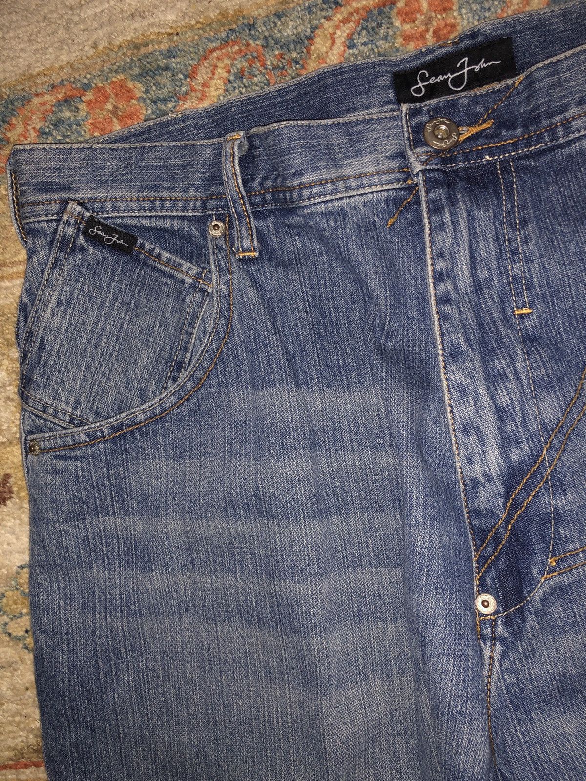 Vintage VTG Sean John Baggy Blue Denim Jeans 36x30 Size US 36 / EU 52 - 8 Preview