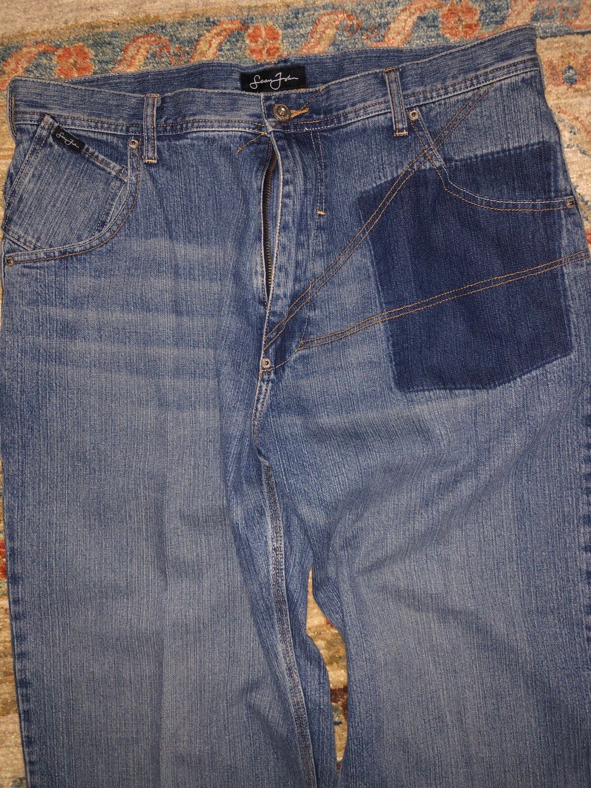 Vintage VTG Sean John Baggy Blue Denim Jeans 36x30 Size US 36 / EU 52 - 1 Preview