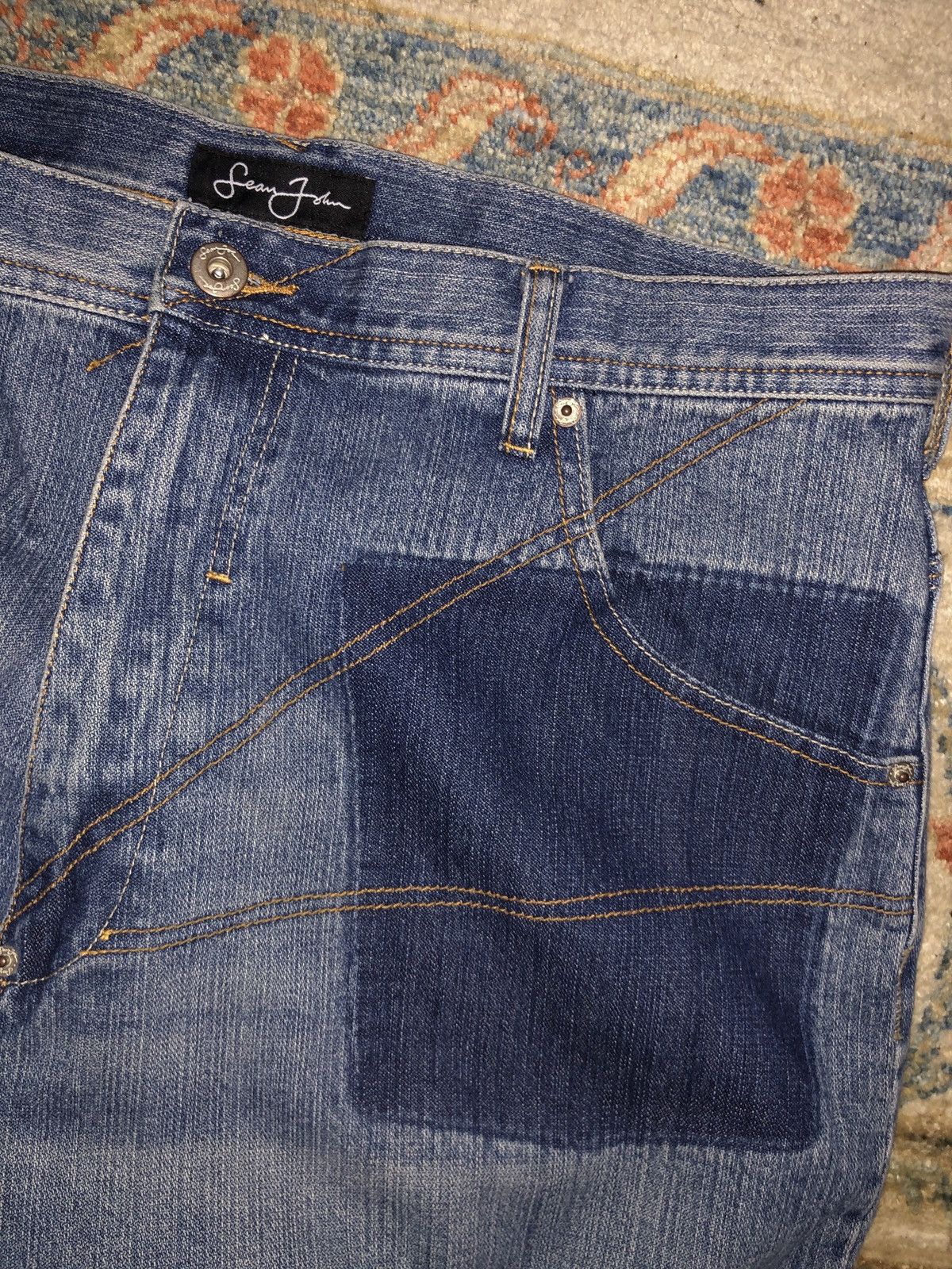 Vintage VTG Sean John Baggy Blue Denim Jeans 36x30 Size US 36 / EU 52 - 7 Thumbnail