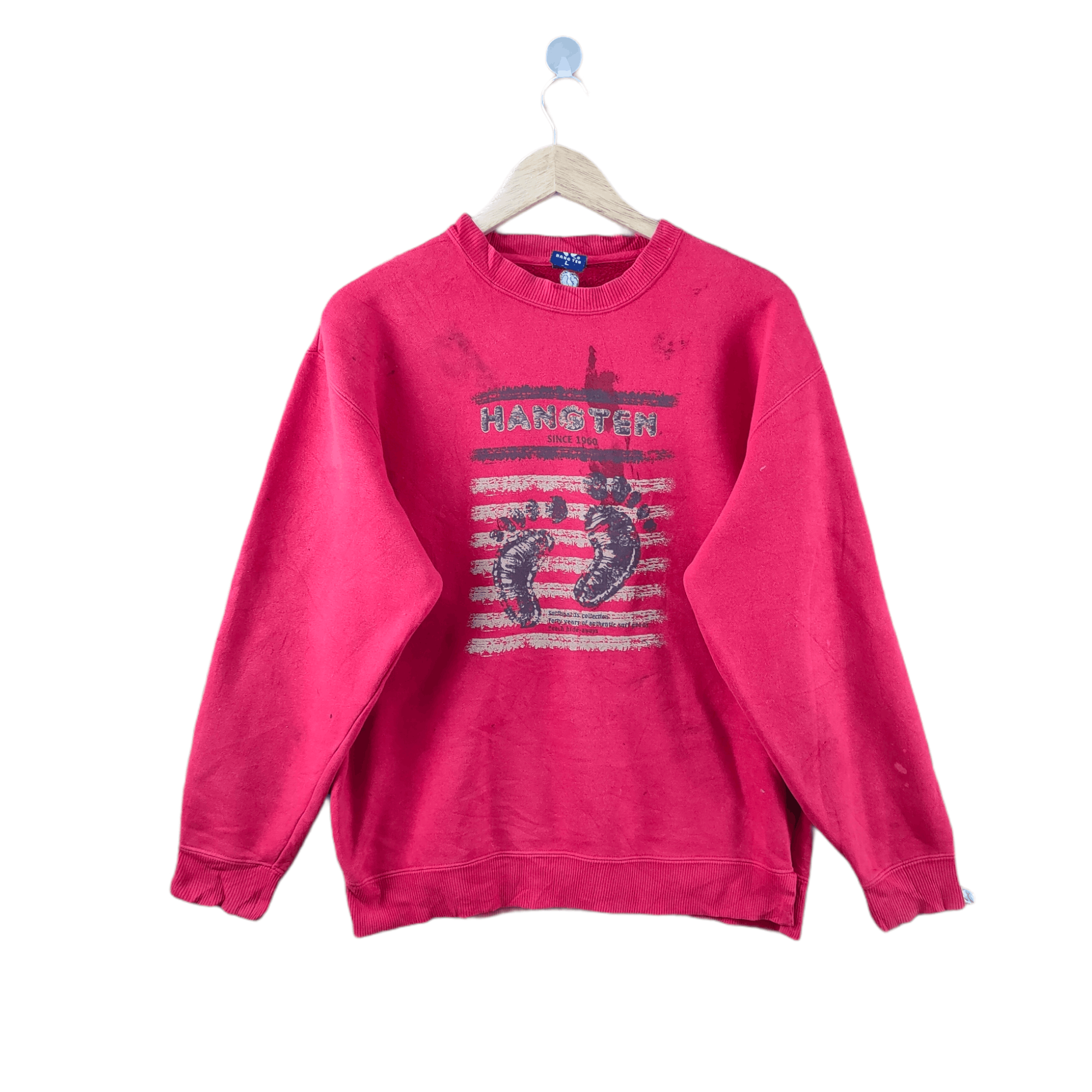 image of Hang Ten Faded Red Sweatshirt, Men's (Size Large)